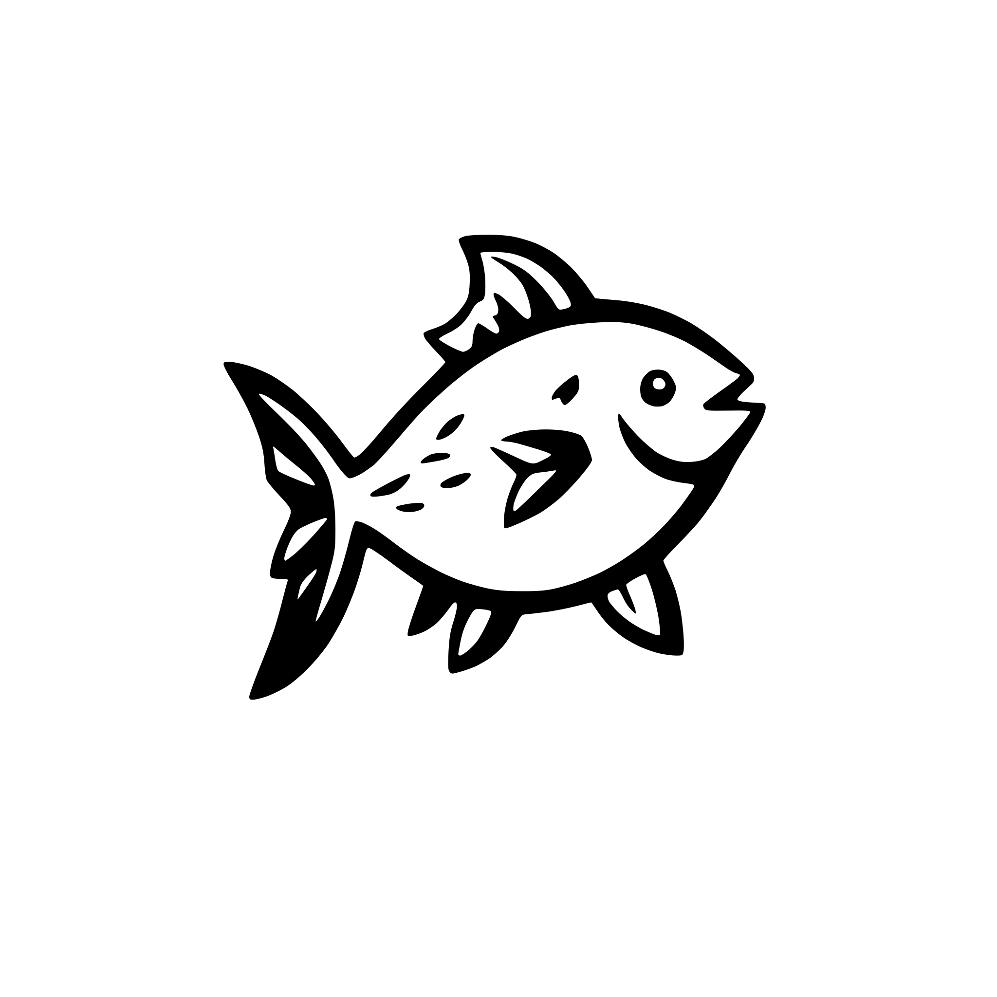 AI-generated SVG of 'minimalist fish with fin'