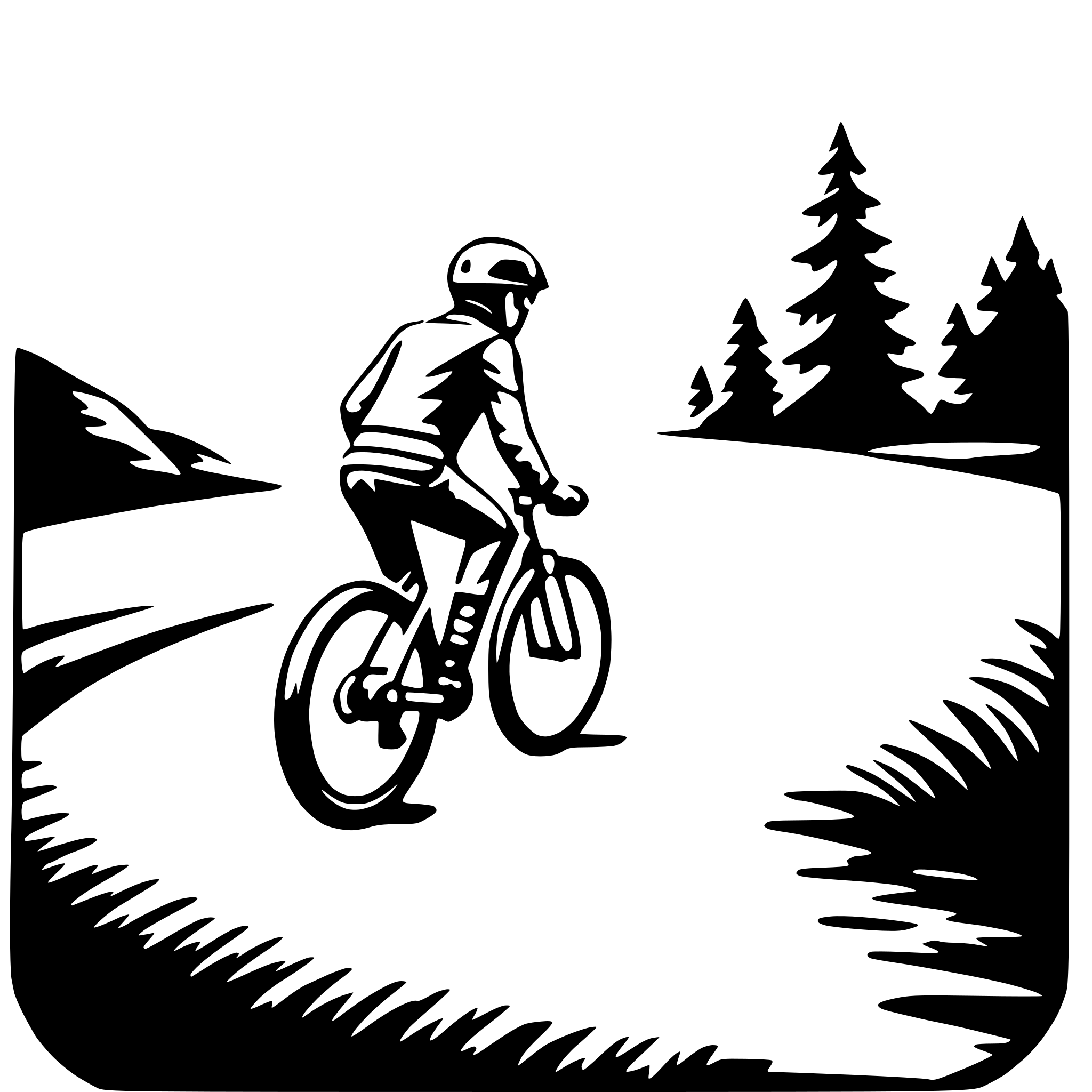 AI-generated SVG of 'mountain road biking'