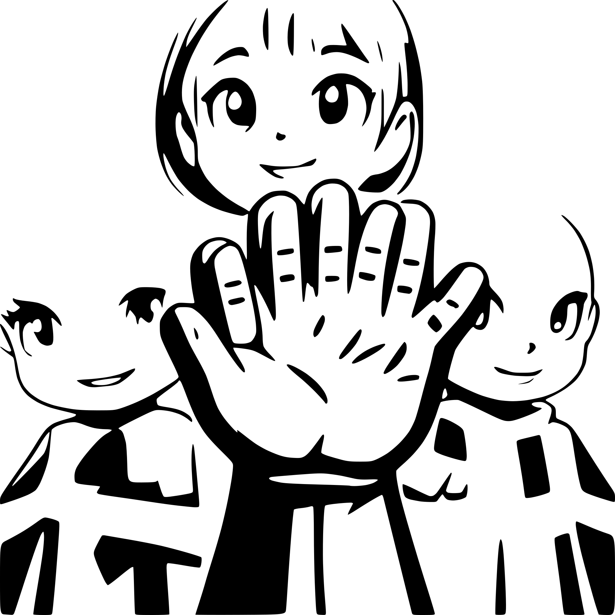 AI-generated SVG of a 12 boys and girls holdng hands
