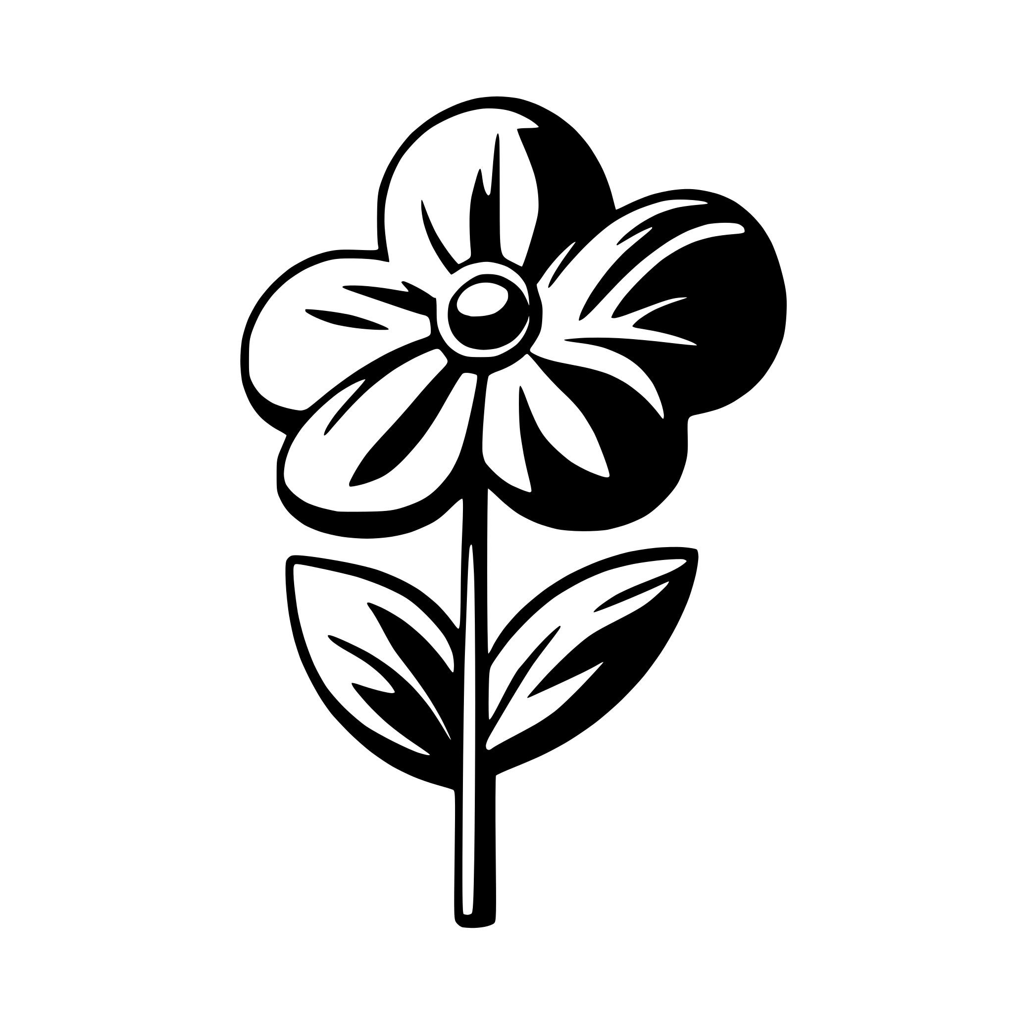 AI-generated SVG of 'stylized purple flower'