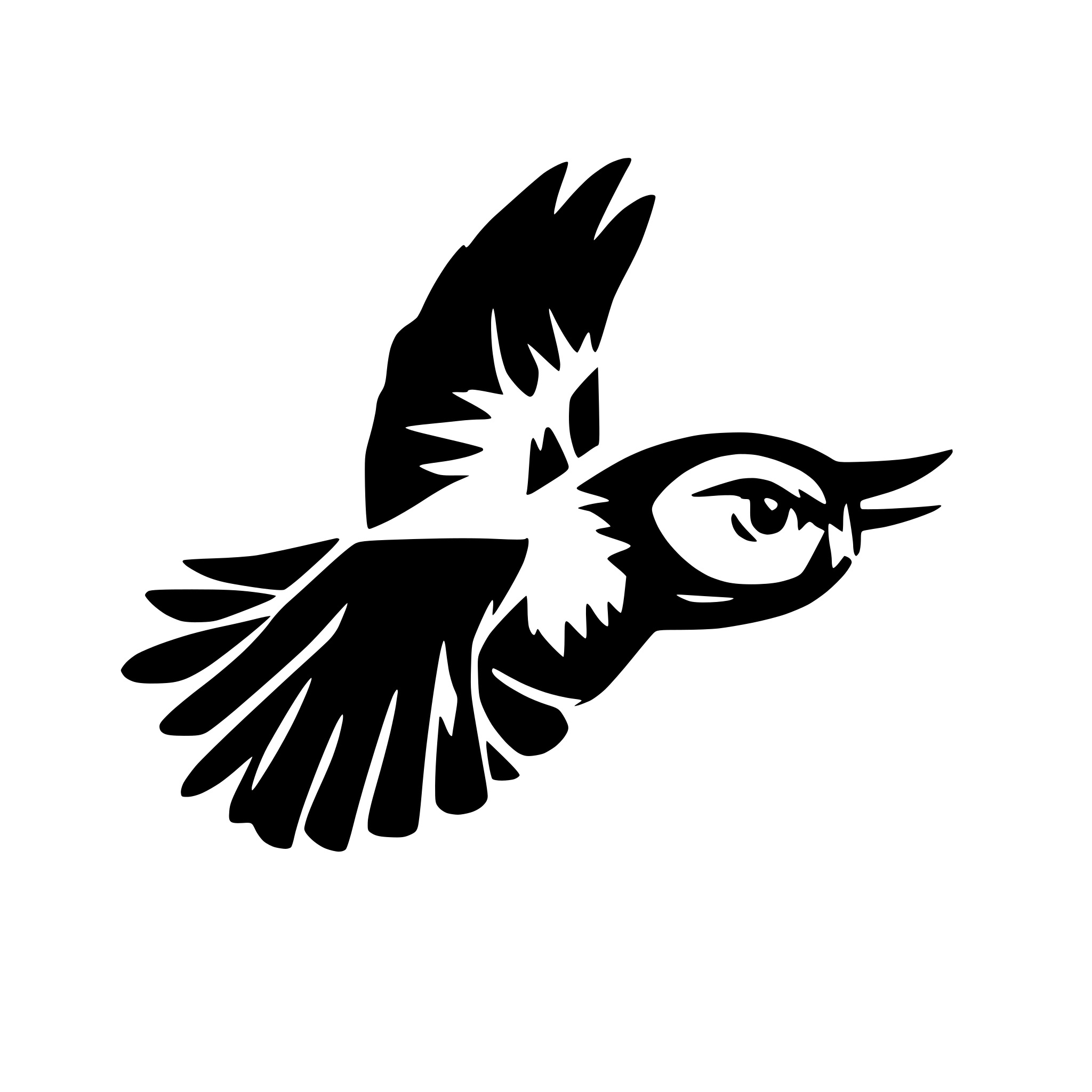 AI-generated SVG of a flying owl silhouette black realistic