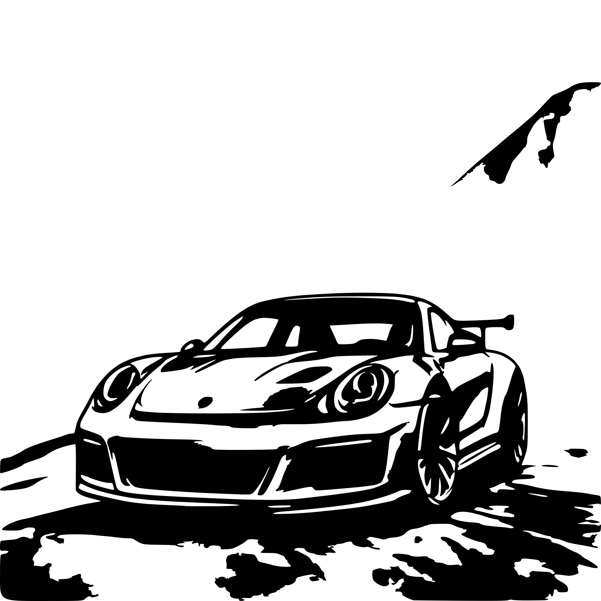 AI-generated SVG of a Porsche 911 gt3 rs with mountains in the background