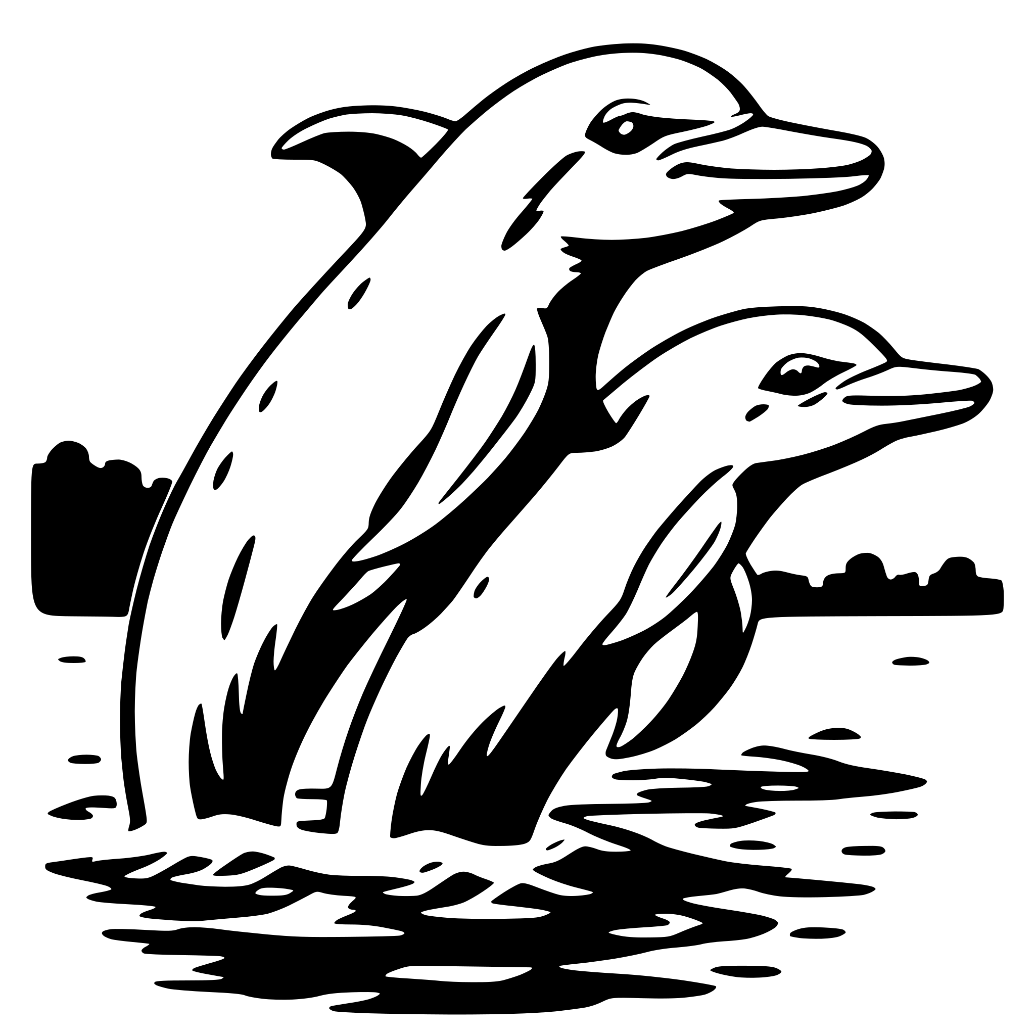AI-generated SVG of a dolphin pod