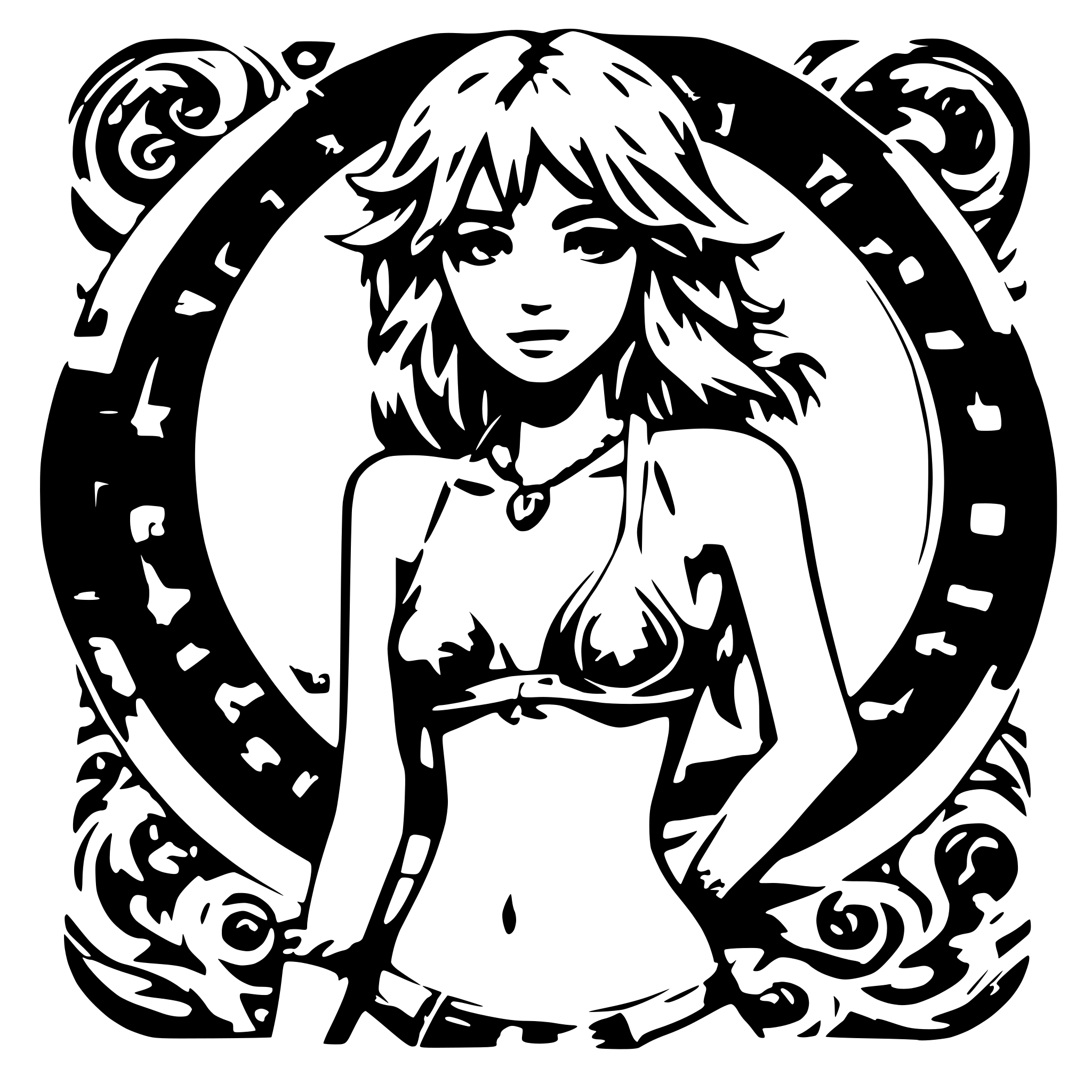 AI-generated SVG of a anime bikini