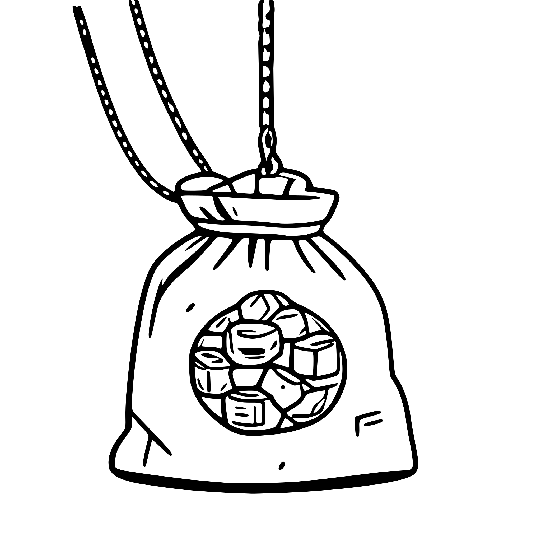 AI-generated SVG of a bag of gold coins. tied at the top with a string. should look like it has some weight to it. no gold coins