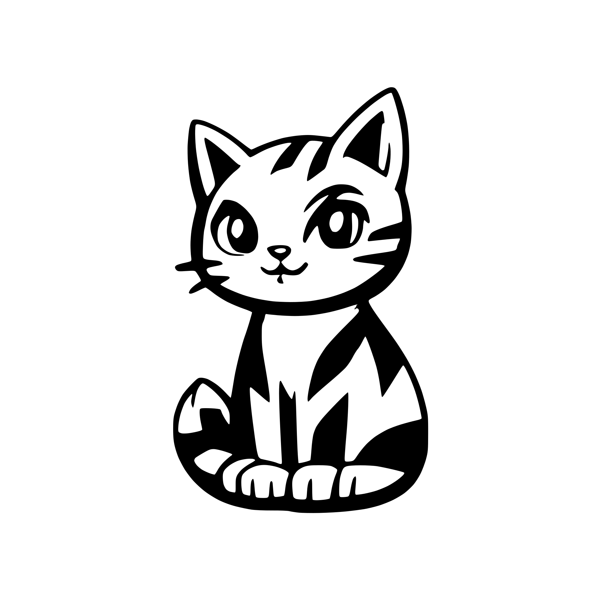 AI-generated SVG of 'cartoon cat like'