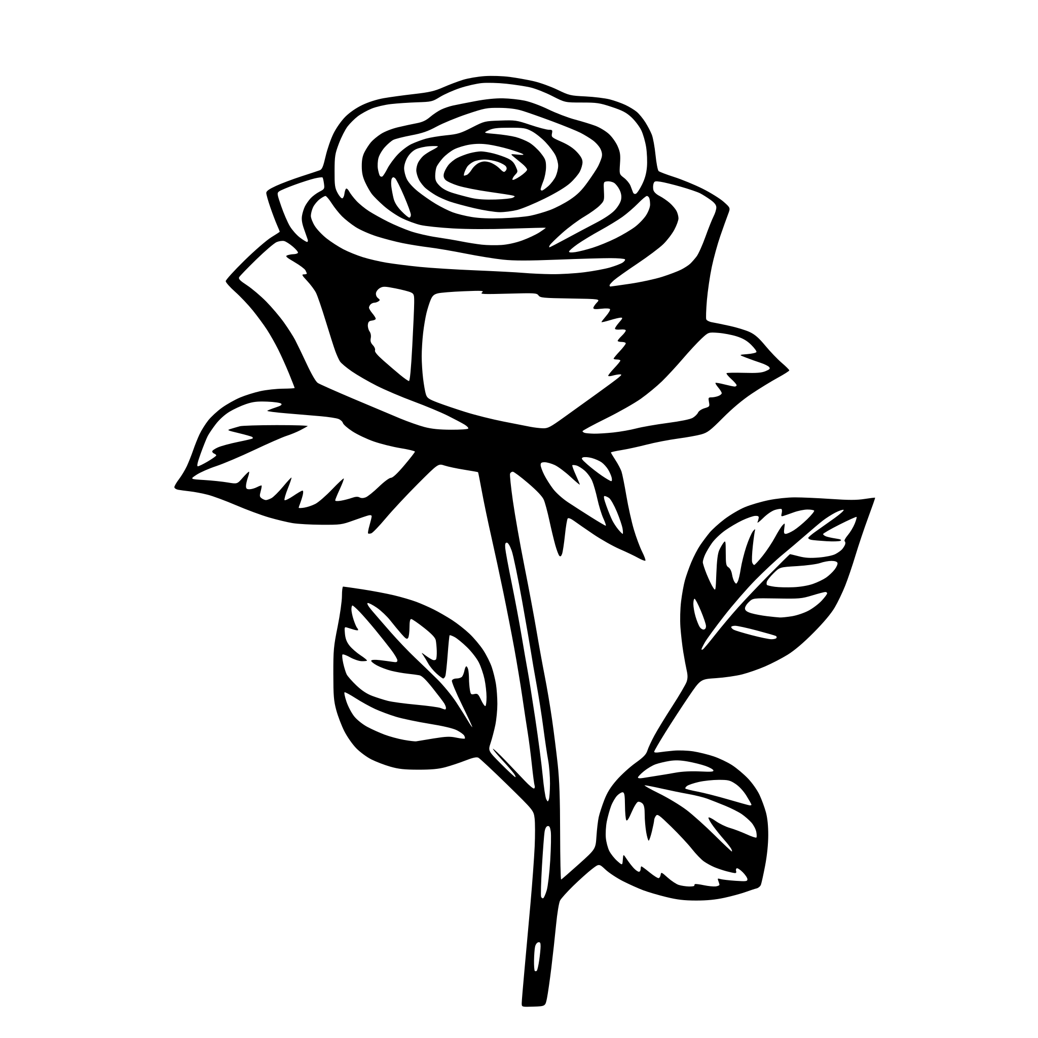 AI-generated SVG of a single rose flower, minimal detail