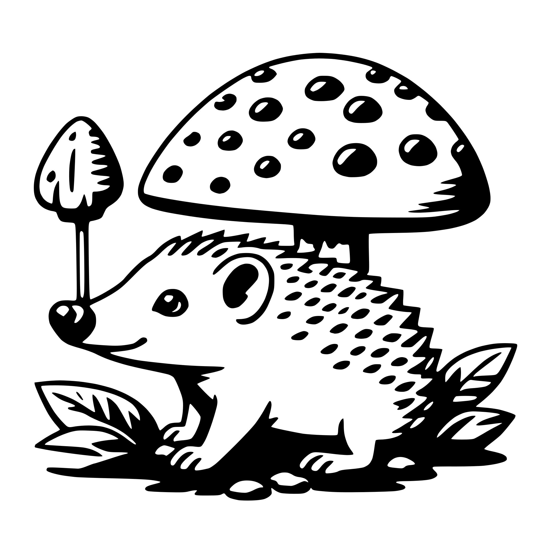 AI-generated SVG of 'hedgehog with mushroom'