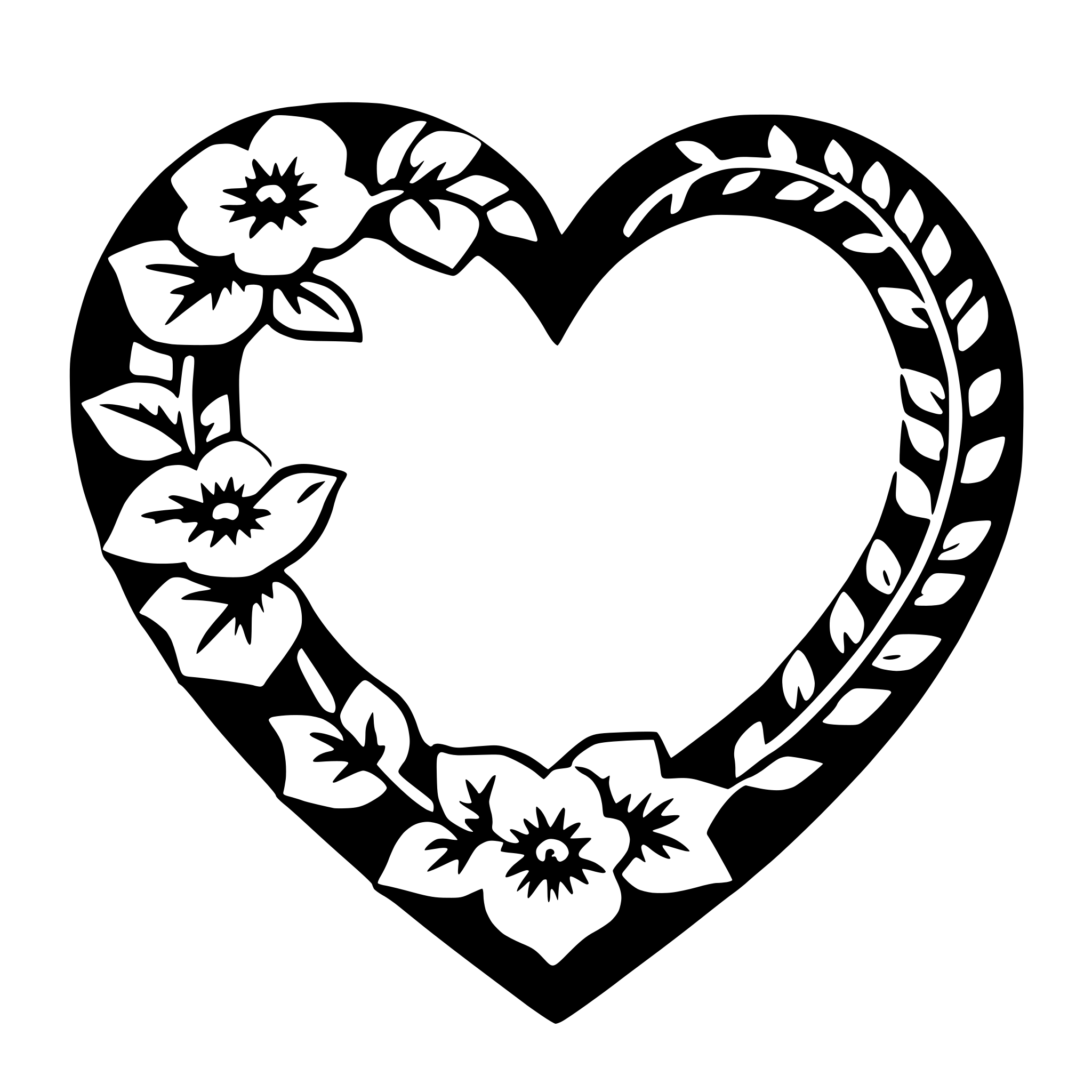 AI-generated SVG of a floral heart wreath