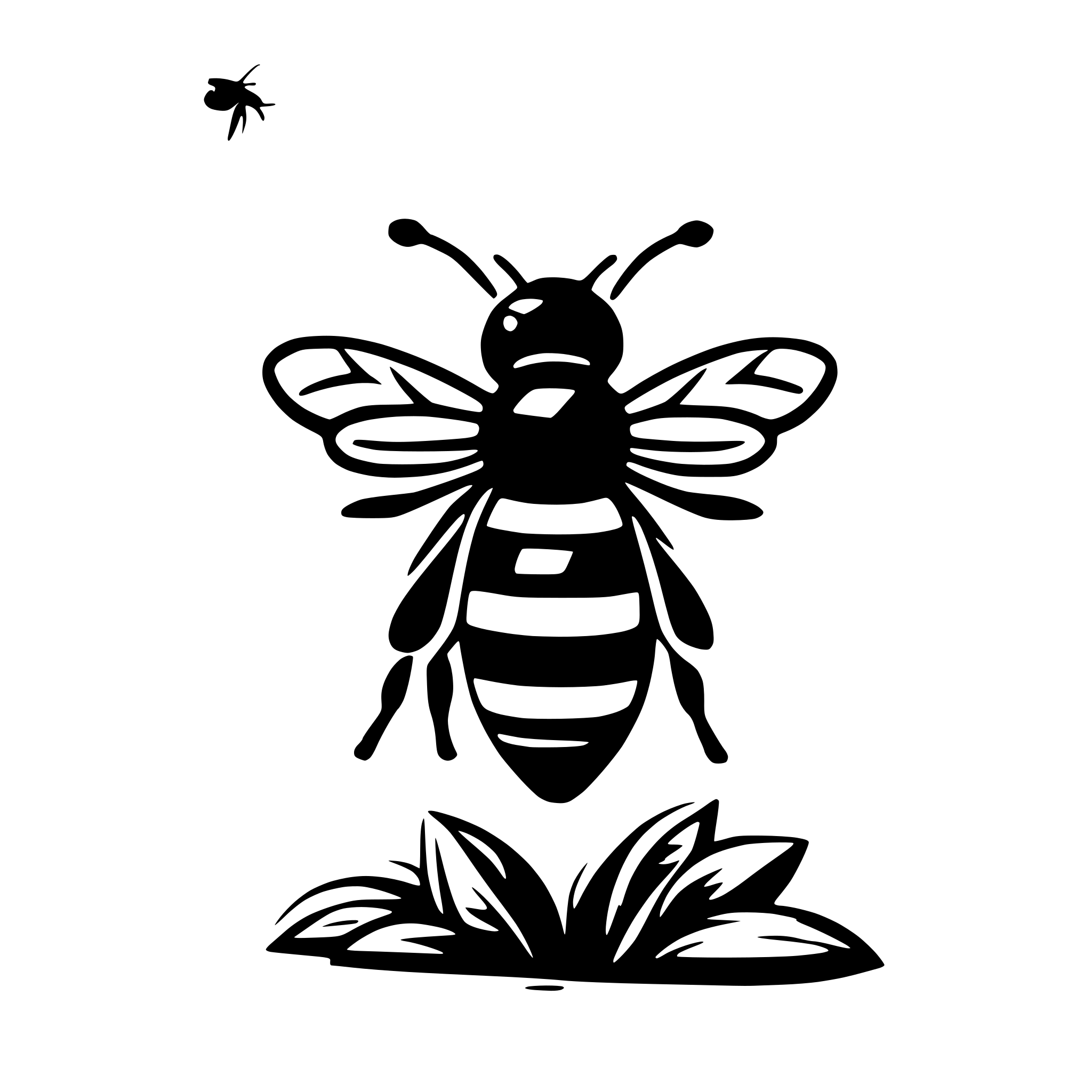 AI-generated SVG of a Bee with bottom being a needle in bee colors