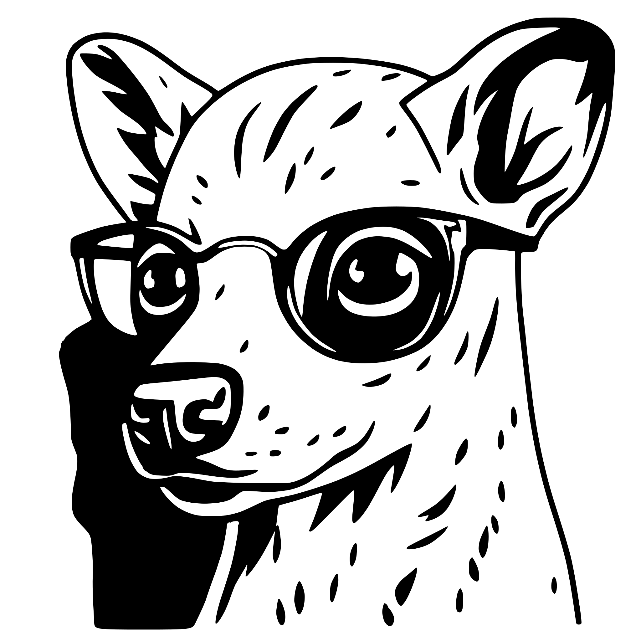 AI-generated SVG of a cachorro pastor alemao de oculos