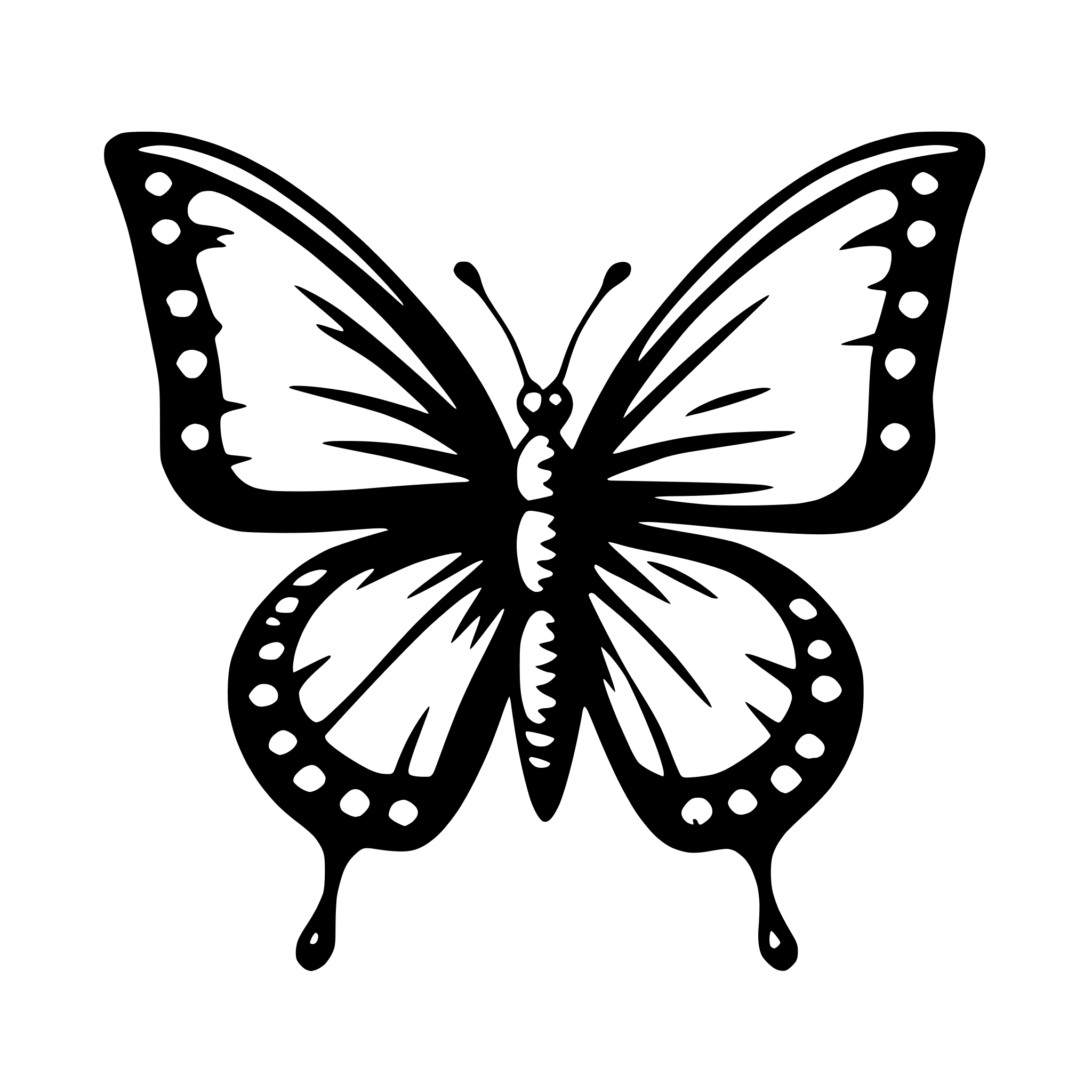 AI-generated SVG of 'black filled  butterfly shape'