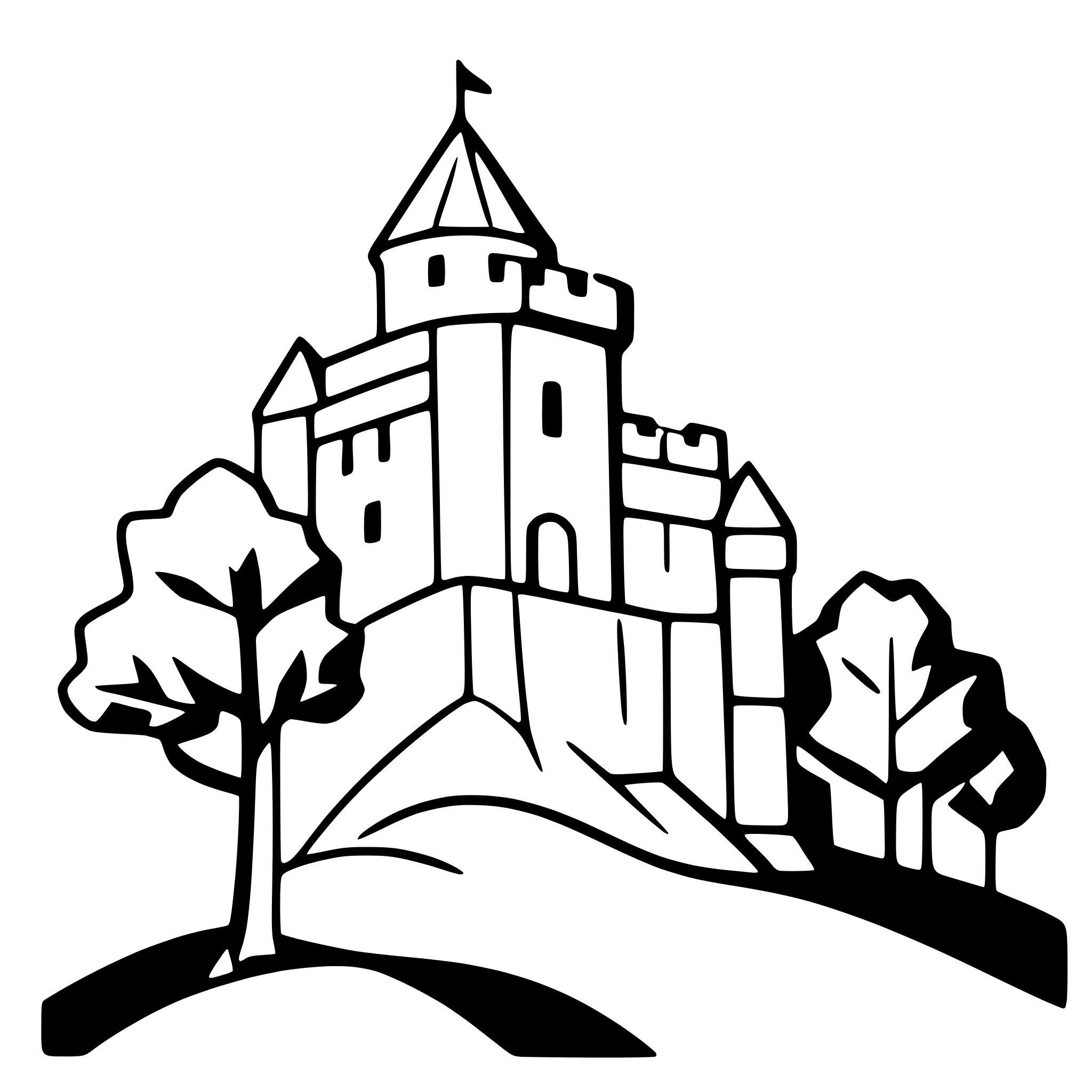 AI-generated SVG of 'medieval castle on hilltop'