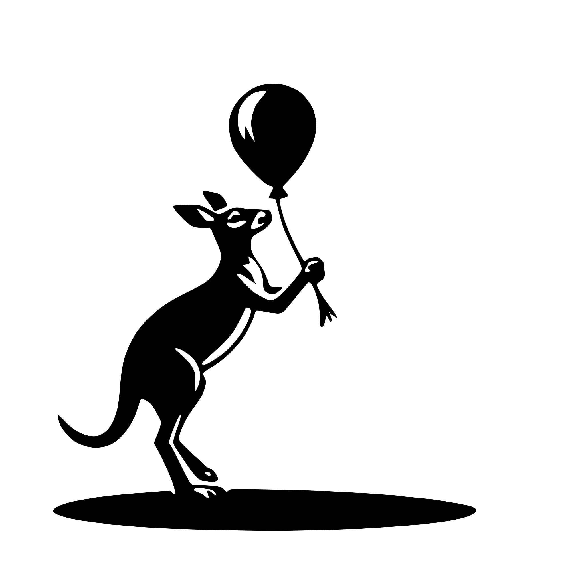 AI-generated SVG of 'kangaroo with balloon'