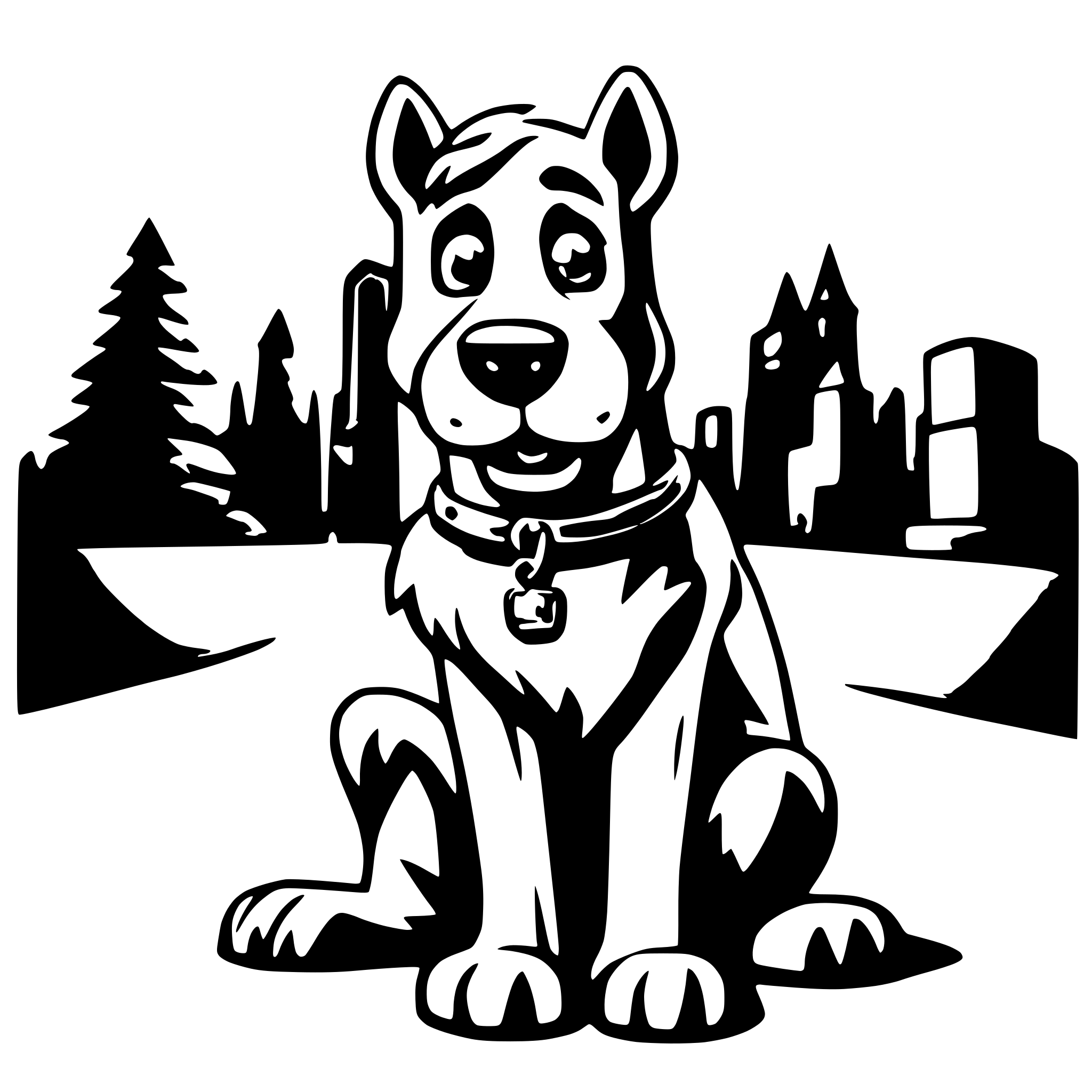 AI-generated SVG of a scooby doo