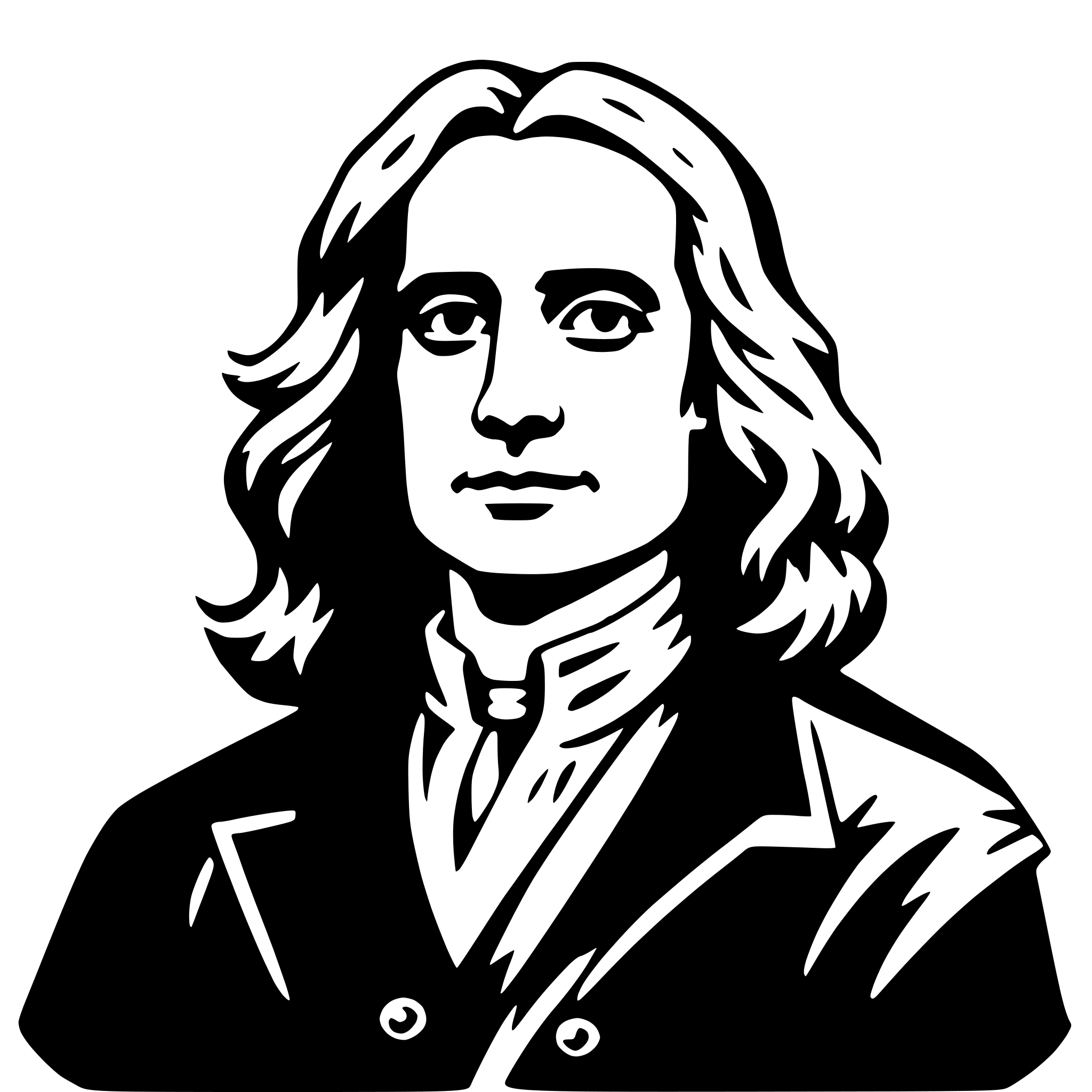 AI-generated SVG of a isaac newton