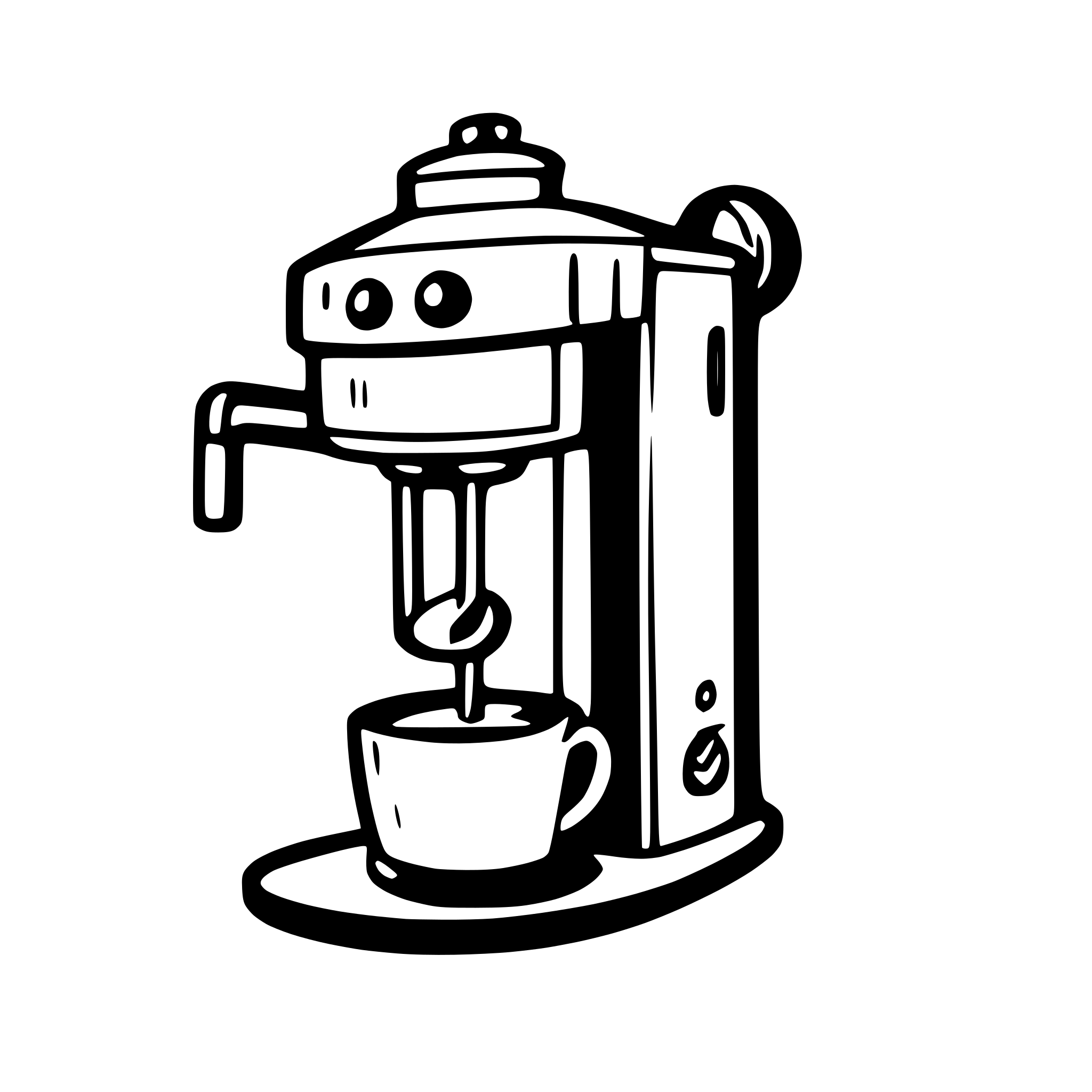 AI-generated SVG of a italian coffee maker with muscular arms