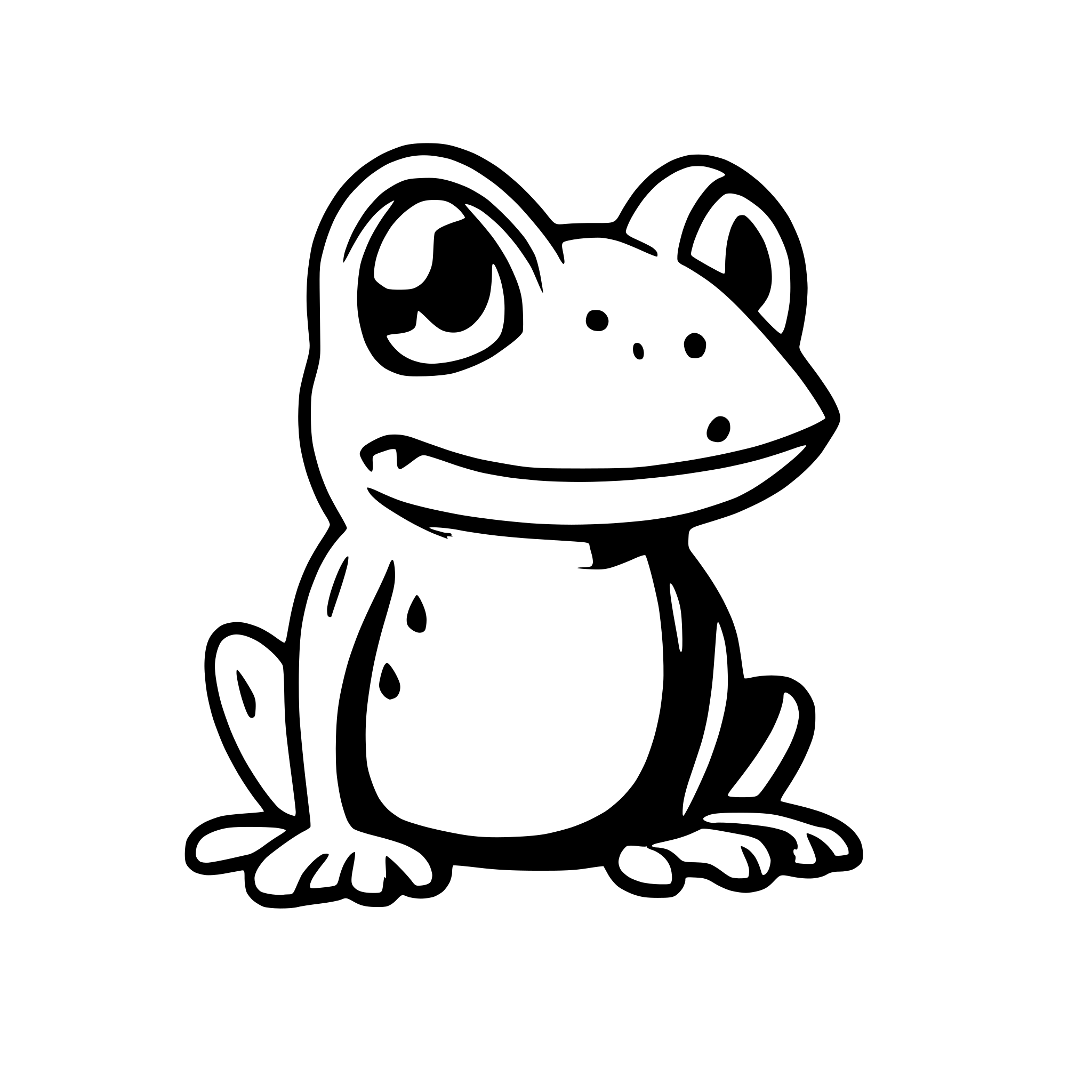 AI-generated SVG of a forward profile of a frog