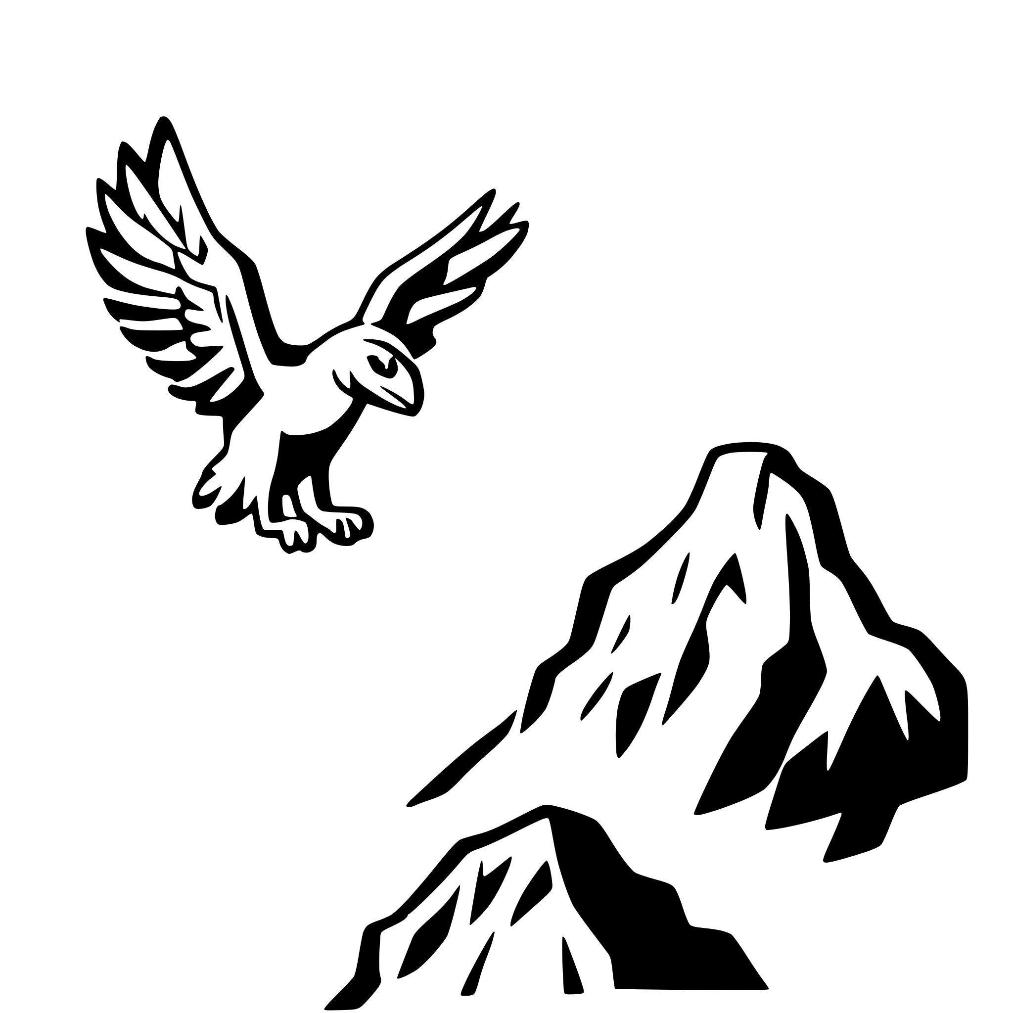 AI-generated SVG of a Eagle is flying above the mountain