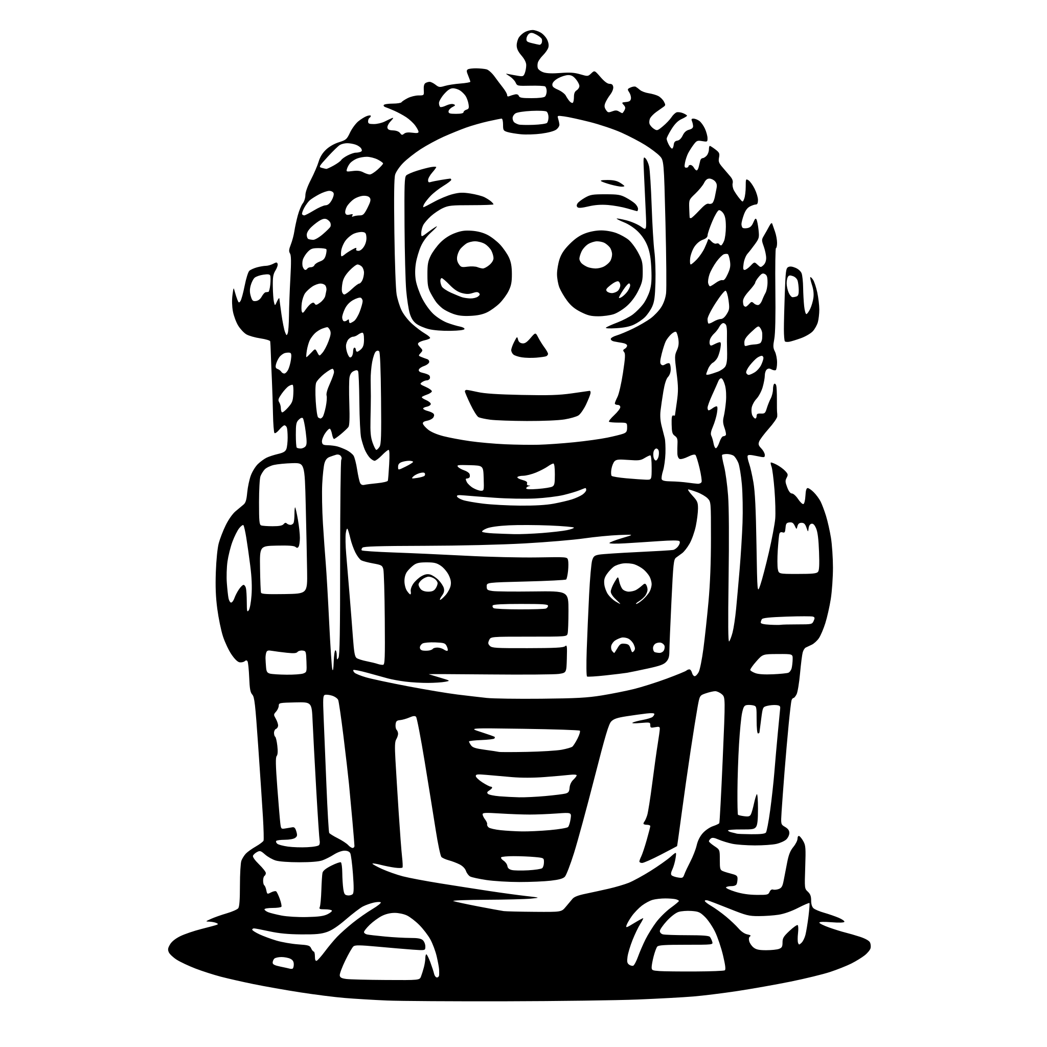 AI-generated SVG of a robot with dreadlocks