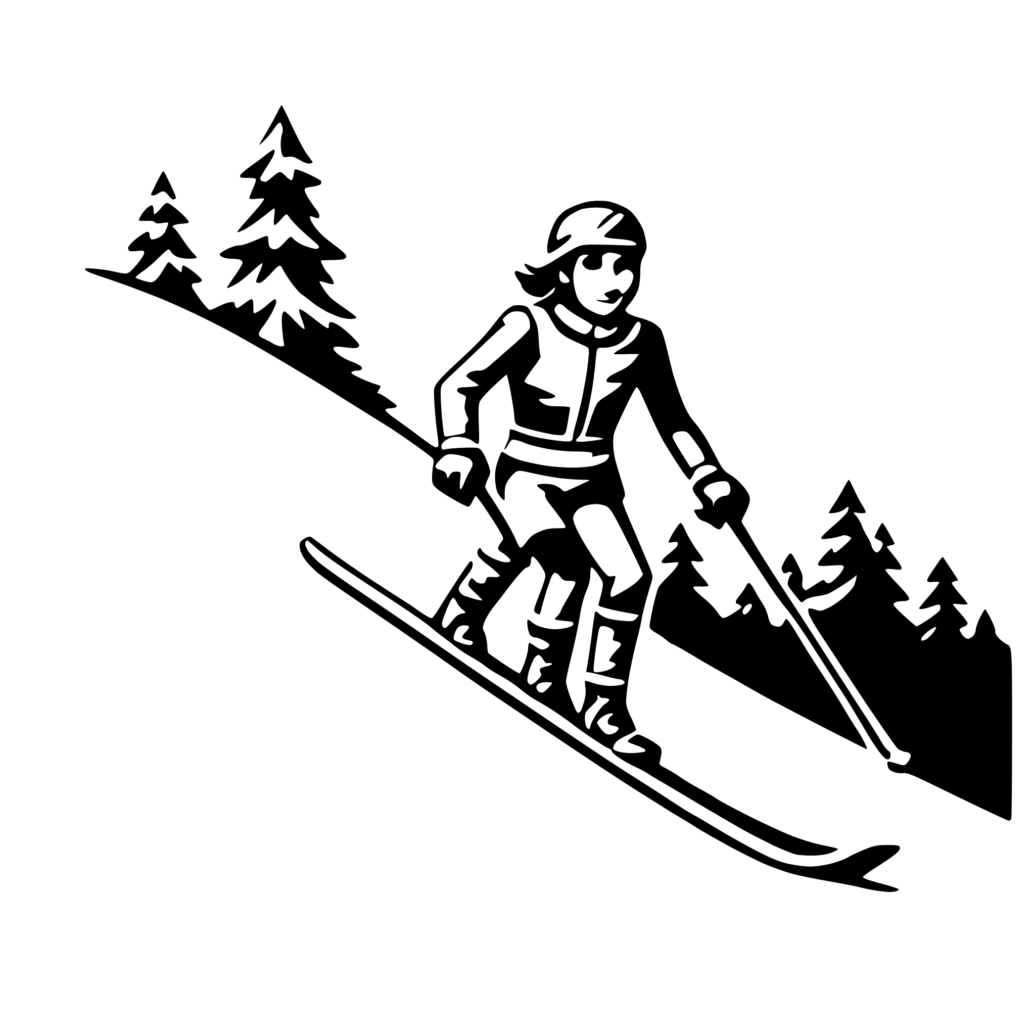 AI-generated SVG of 'skiing down mountain'