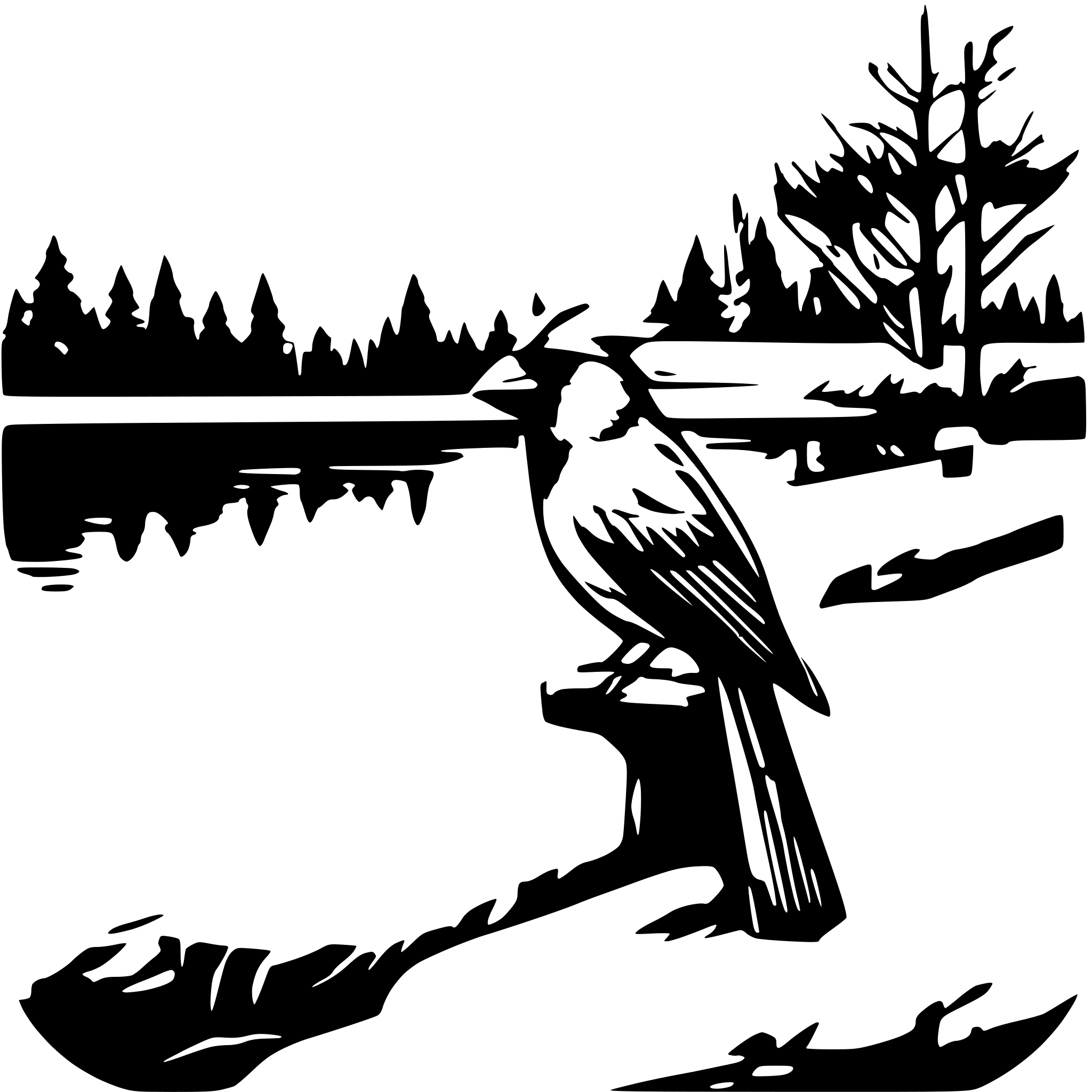 AI-generated SVG of a cardinal by a lake in winter