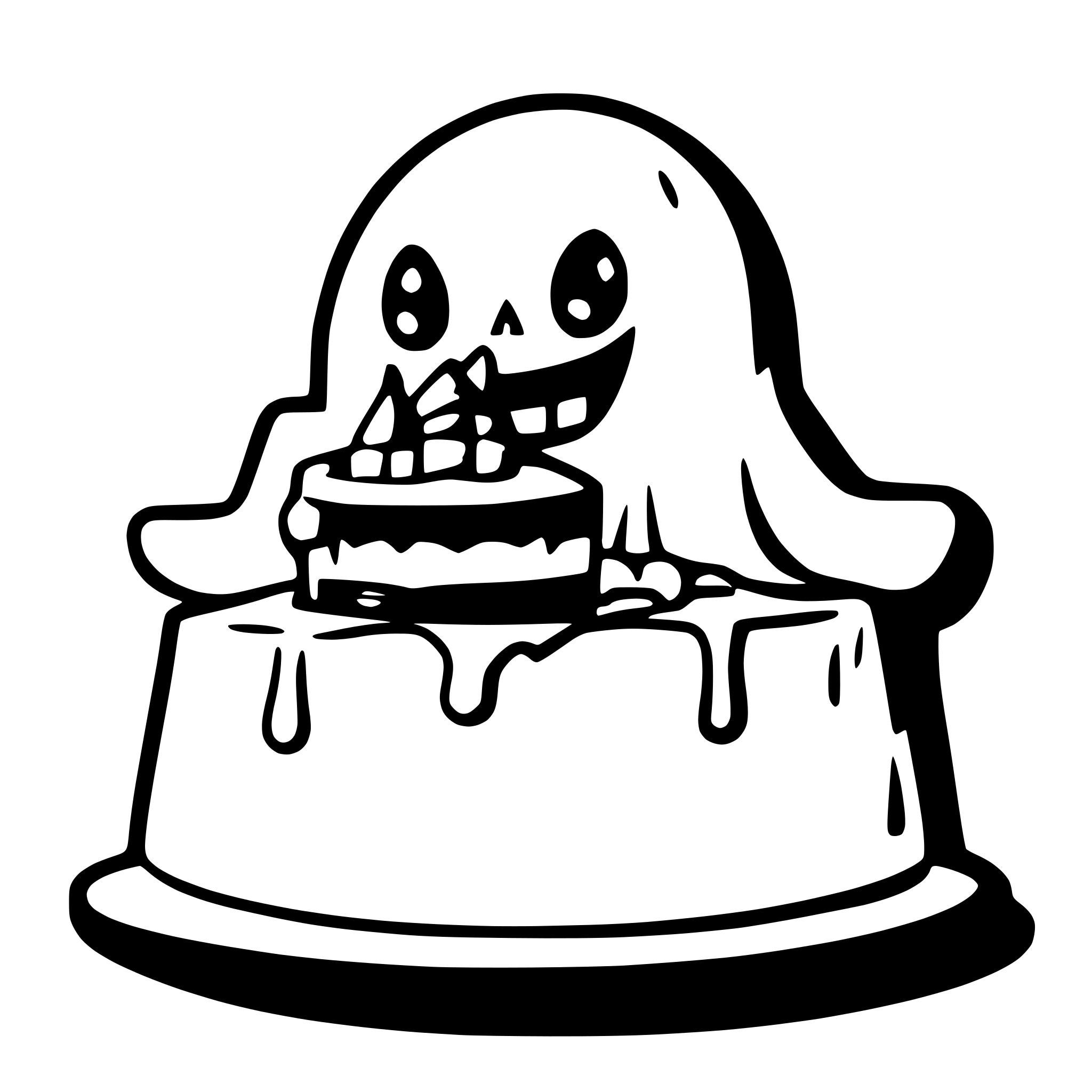 AI-generated SVG of a cute spooky ghost eating a slice of cake