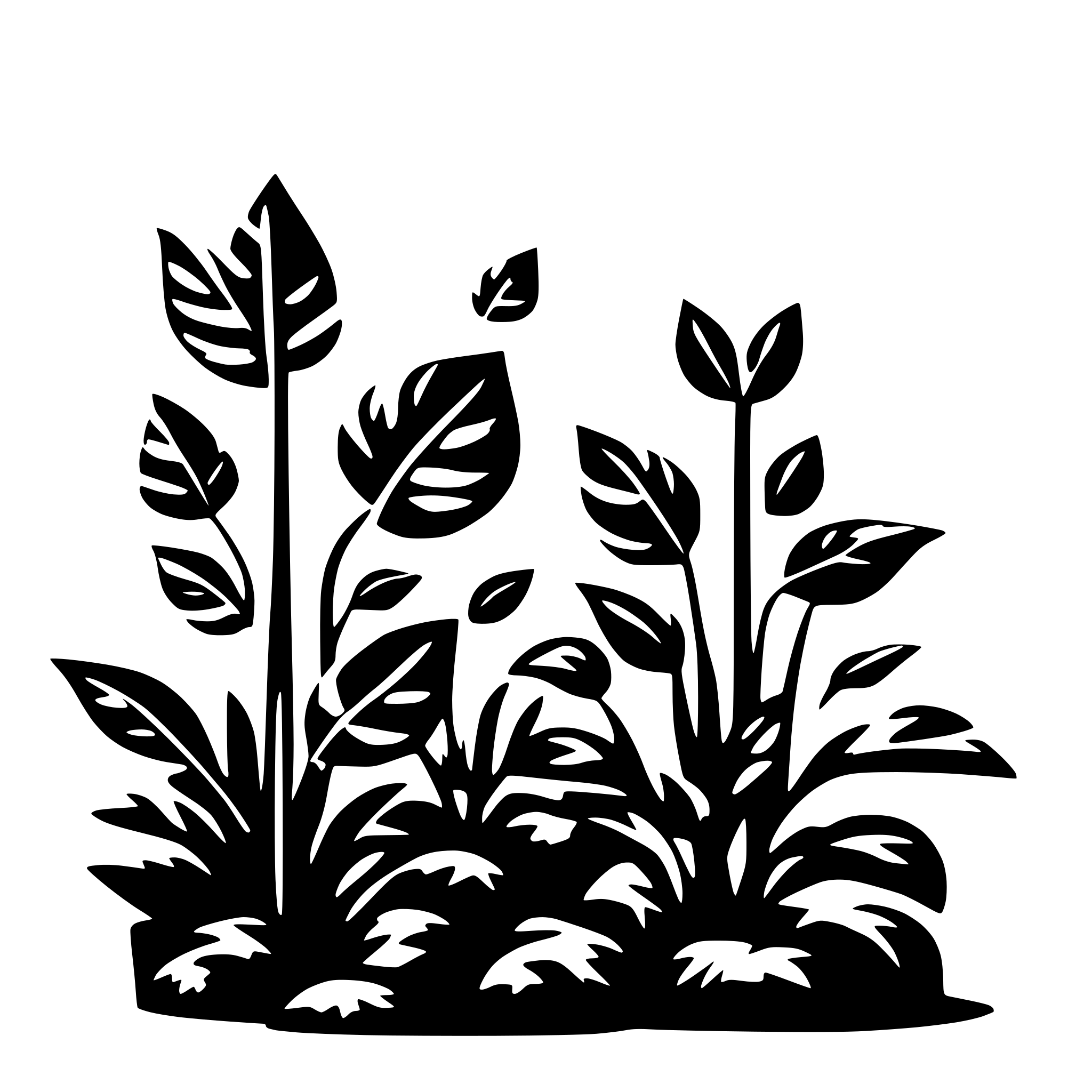 AI-generated SVG of 'Multiples plants shadows'
