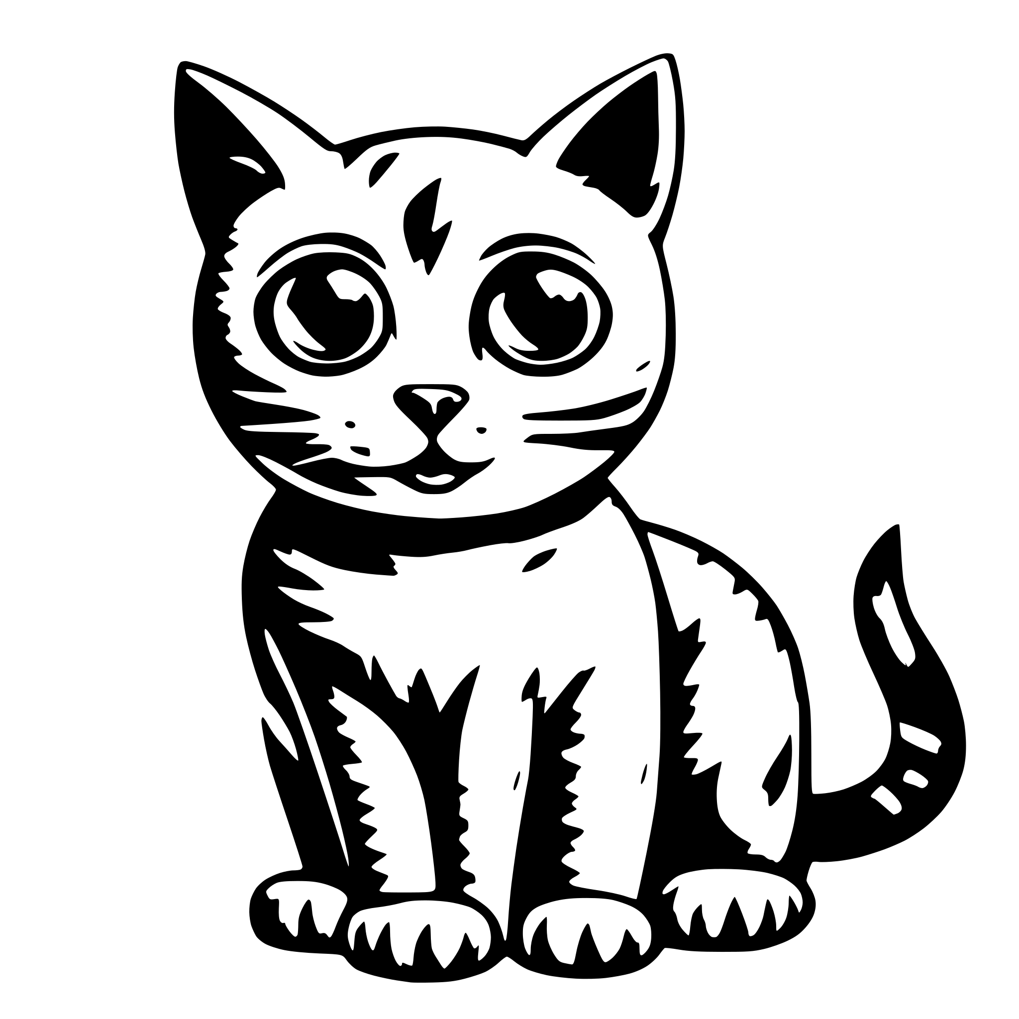 AI-generated SVG of 'a cat with huge eyes'