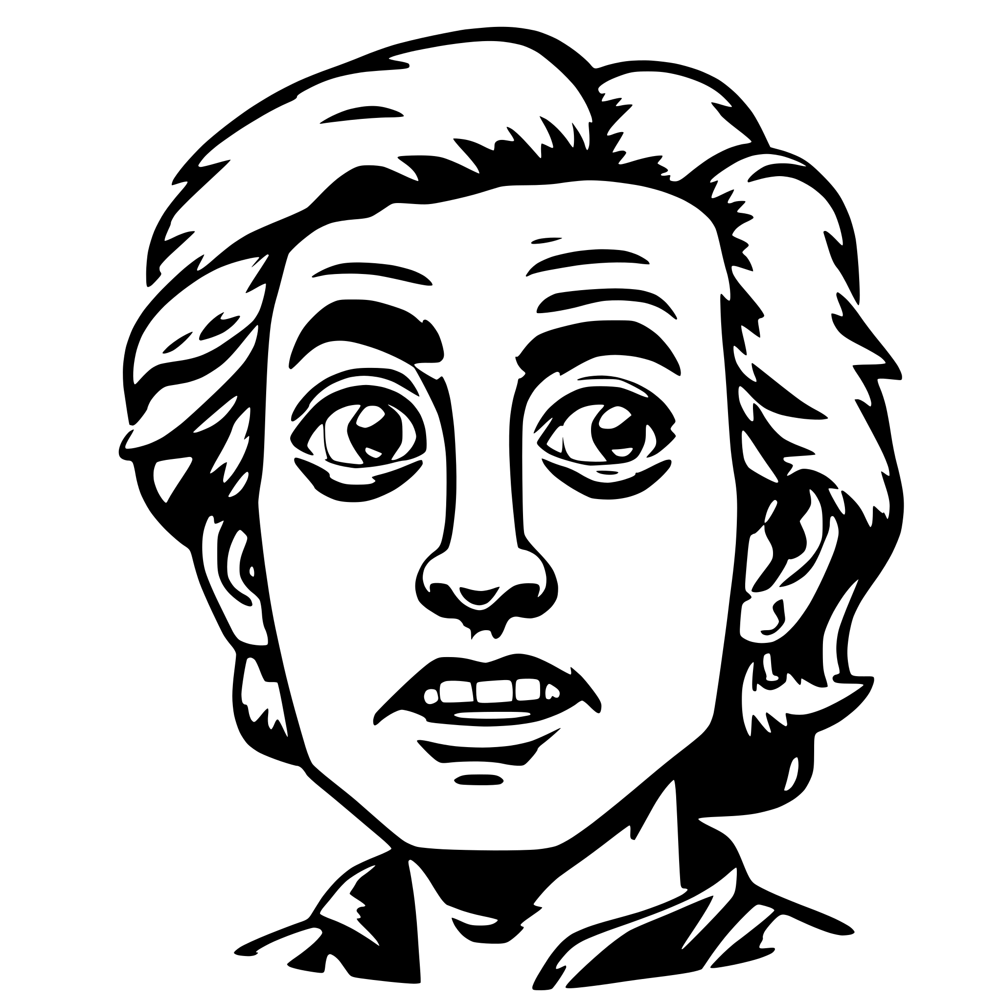 AI-generated SVG of a dumb idiot face caricature