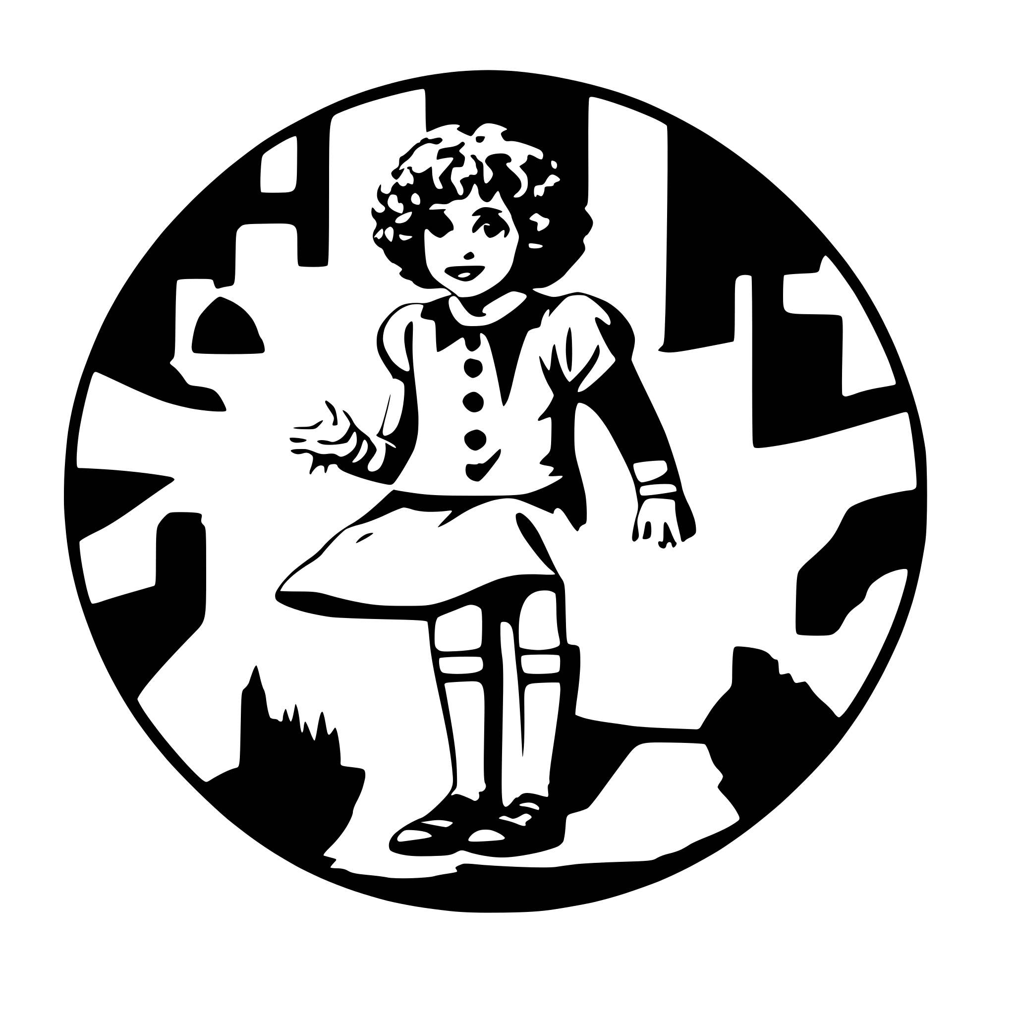 AI-generated SVG of a goth orphan annie