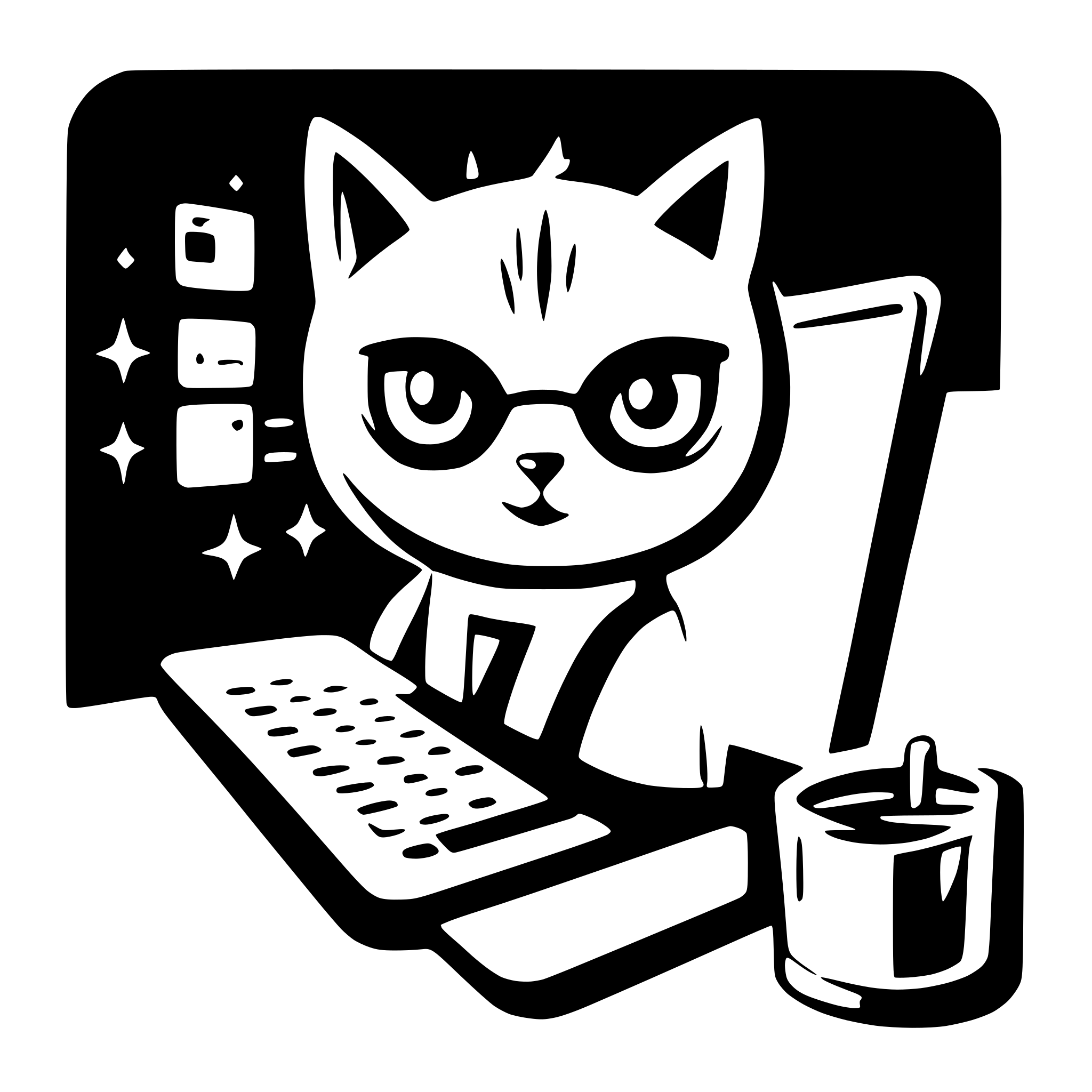 AI-generated SVG of a cat as programmer
