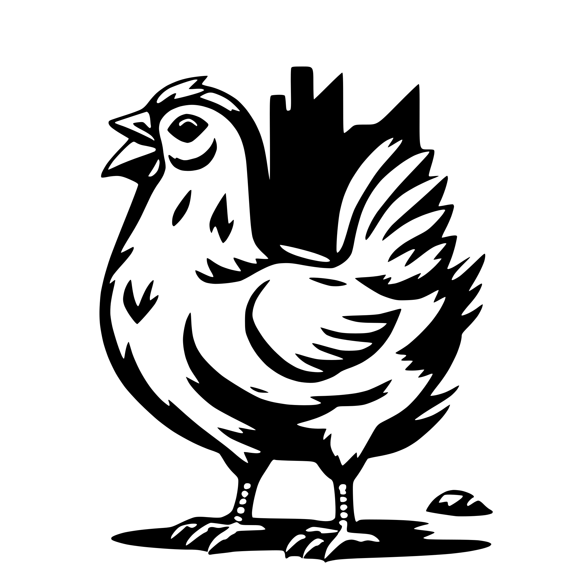 AI-generated SVG of 'a hen in simplistic arcade style'