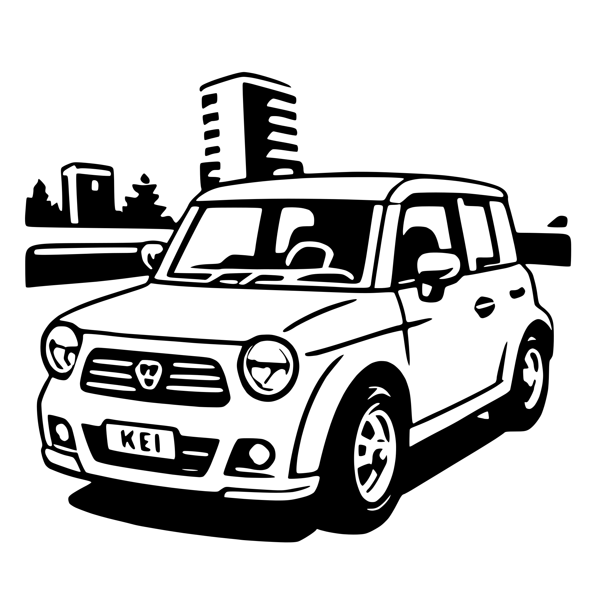 AI-generated SVG of a kei car