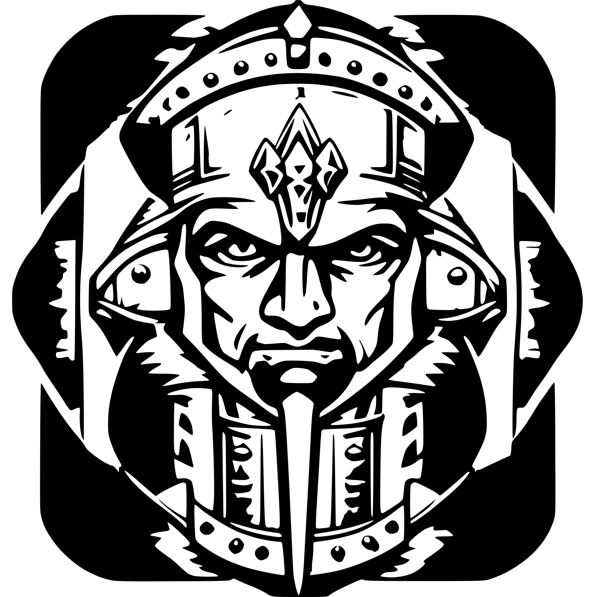 AI-generated SVG of a symmetrical middle age warhammer