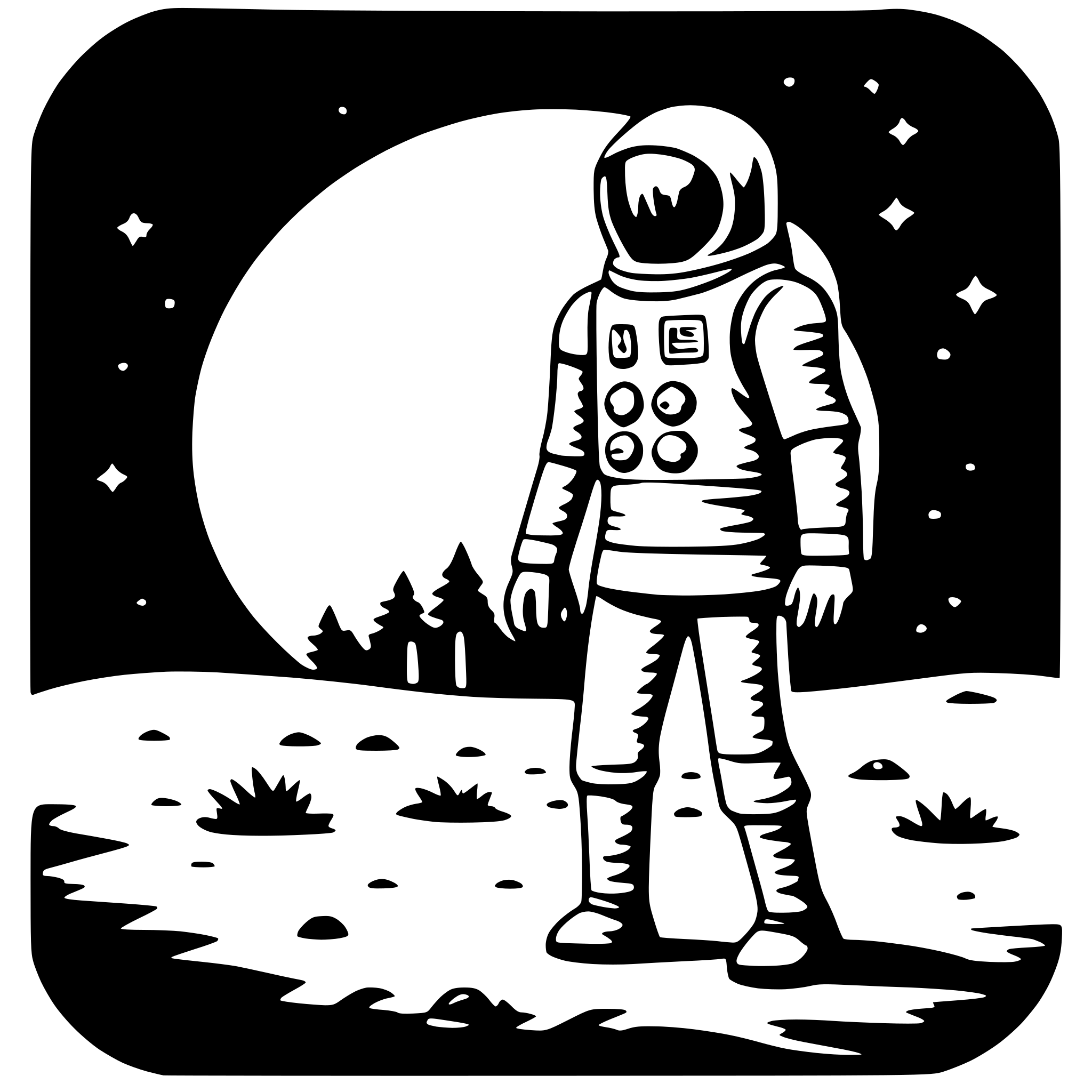 AI-generated SVG of a moon landing