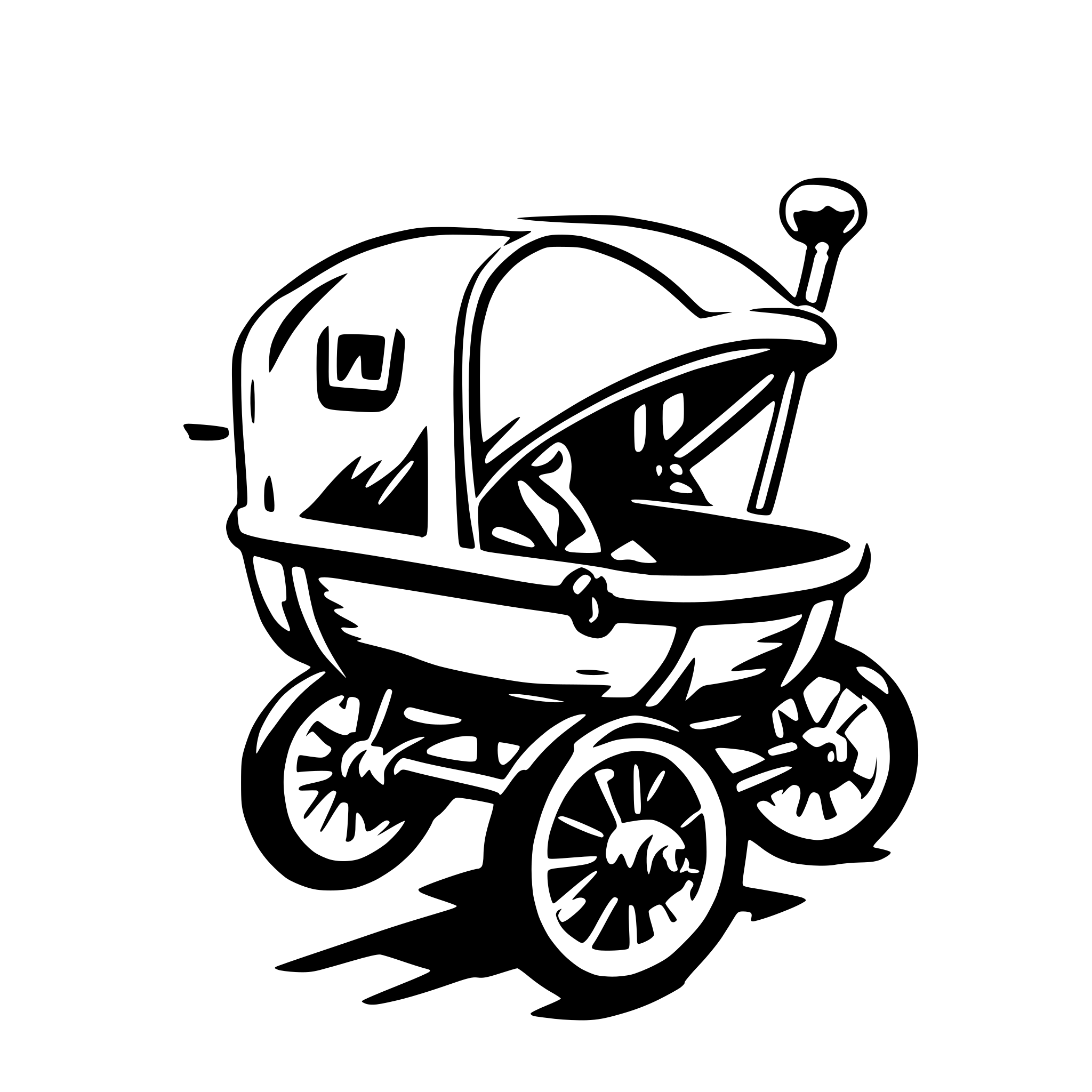 AI-generated SVG of 'Stroller moving highspeed'