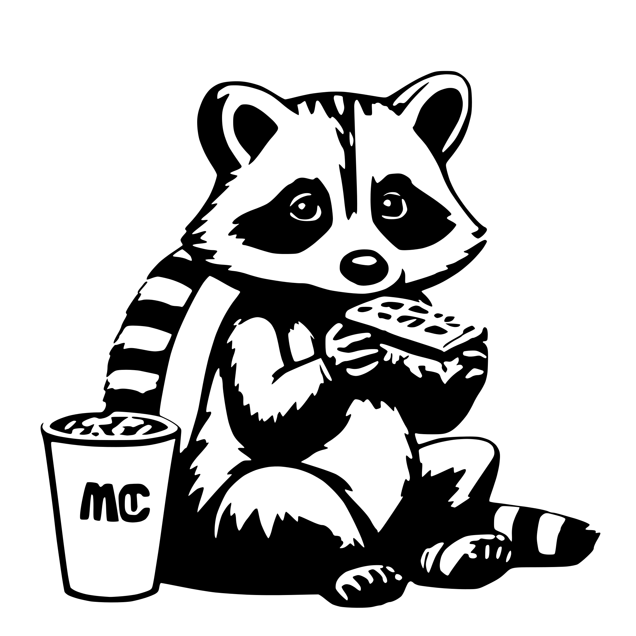 AI-generated SVG of 'baby raccoon eating mcdonalds'