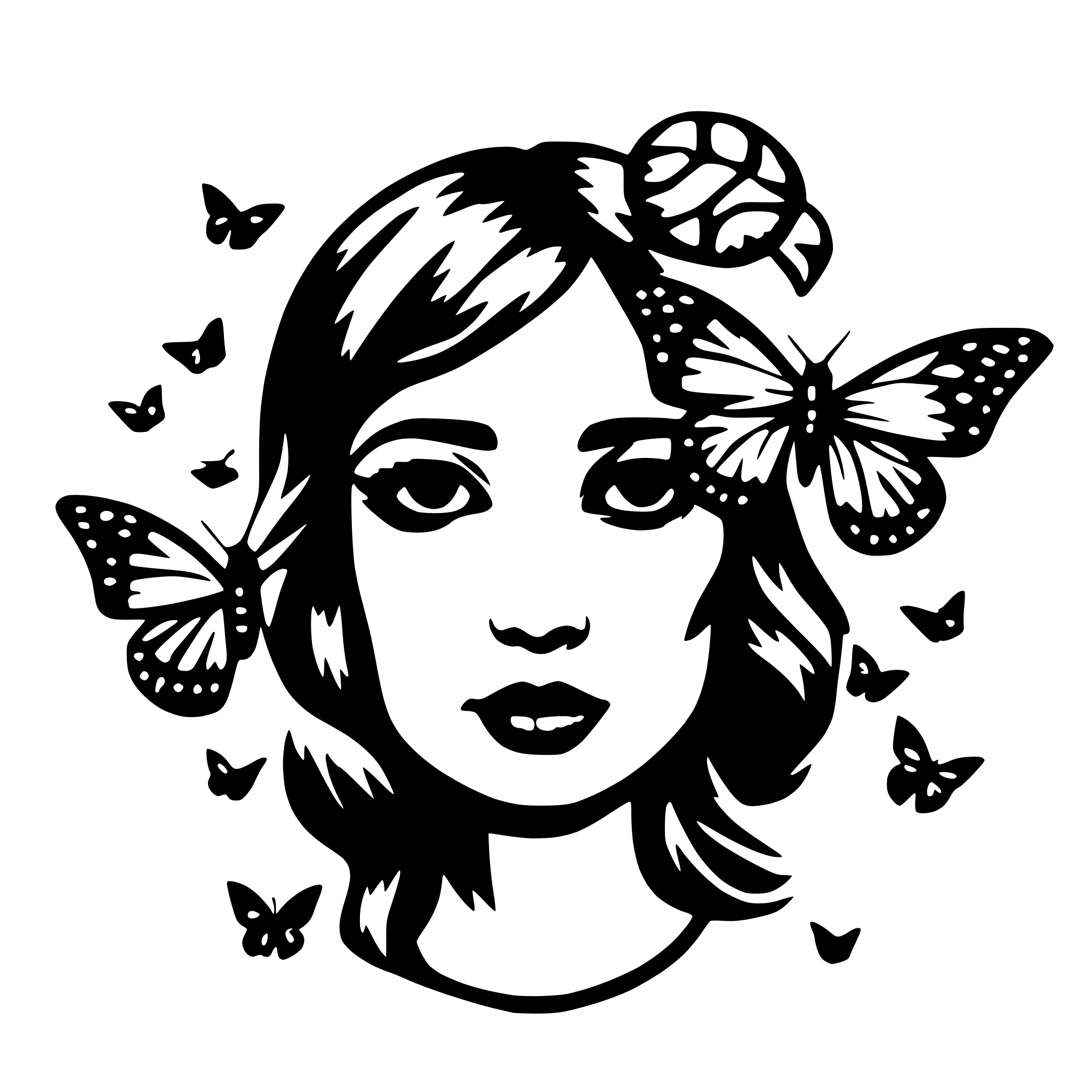 AI-generated SVG of 'brain butterflies'