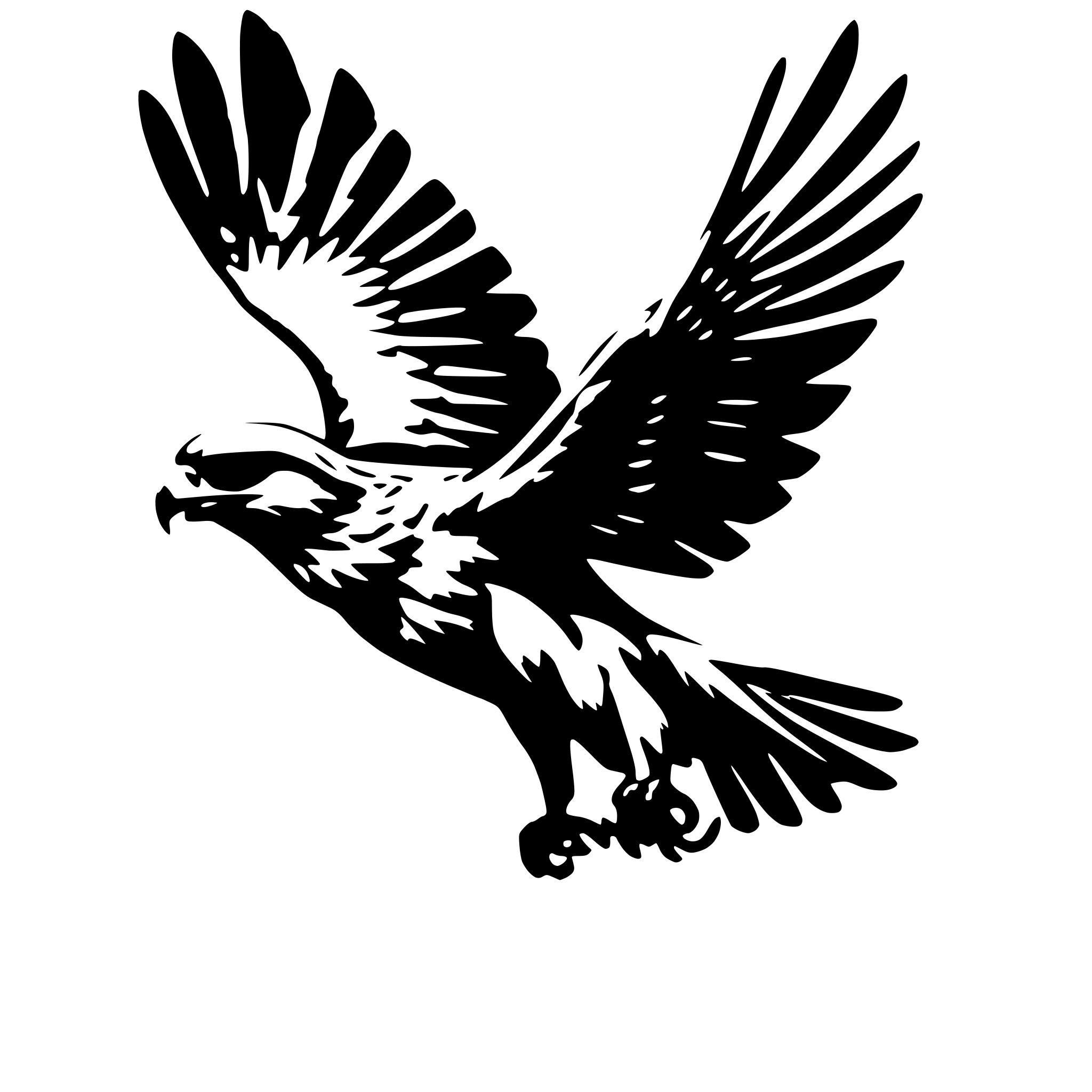 AI-generated SVG of 'Flying hawk realistic'