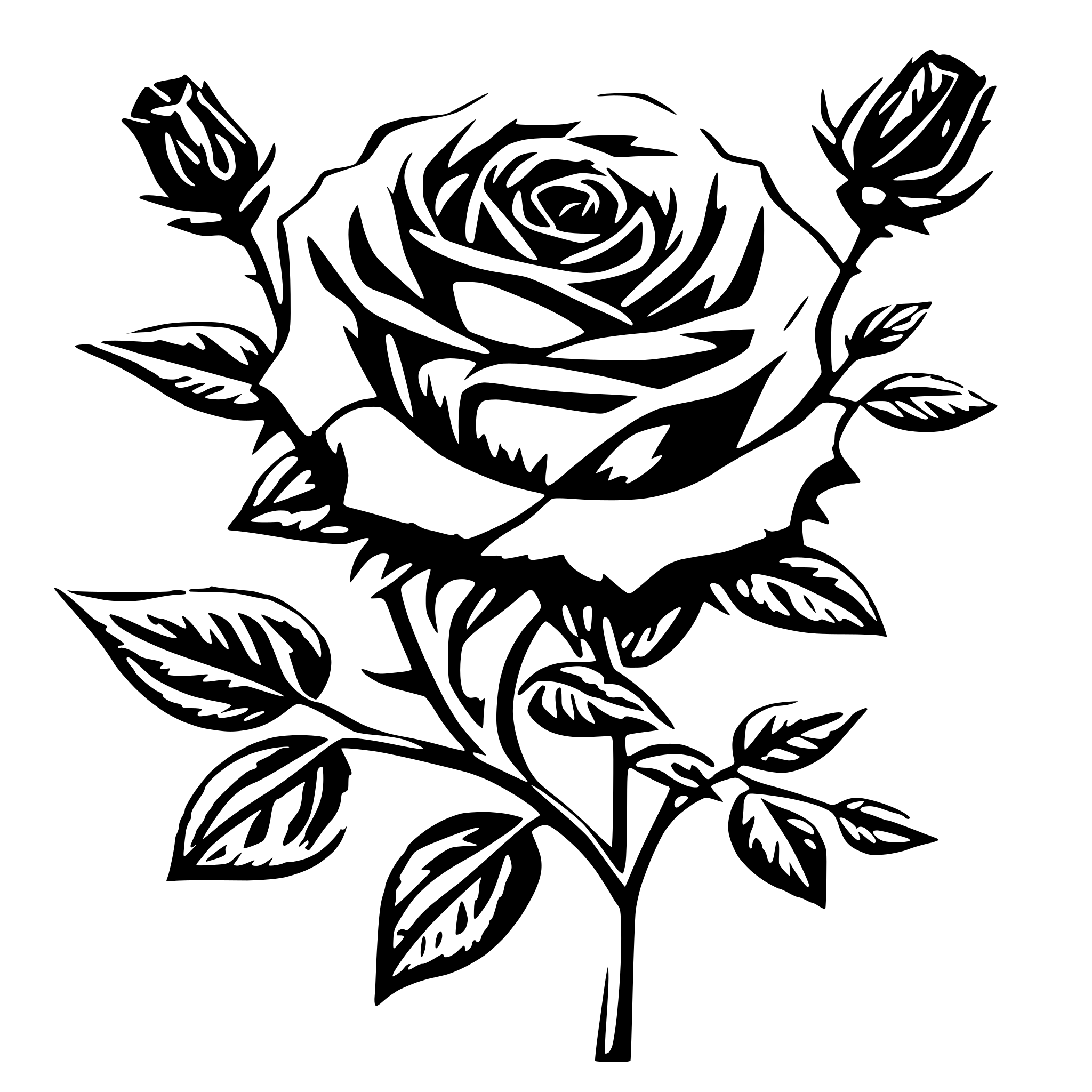 AI-generated SVG of a rose with thorns, five small branches, Blue bonnets, orange blossom, lavender, sunflower, for butterflies, epilepsy symbol AI-generated SVG of a rose with thorns, five small branches, Blue bonnets, orange blossom, lavender, sunflower, for butterflies, epilepsy symbol