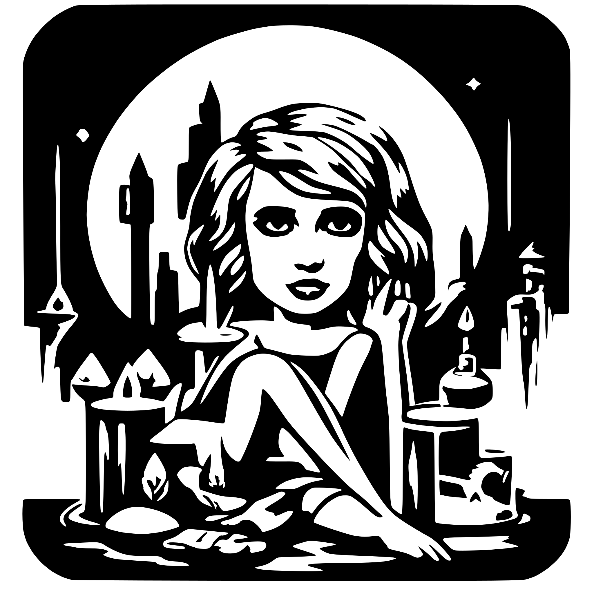 AI-generated SVG of a psylocibe