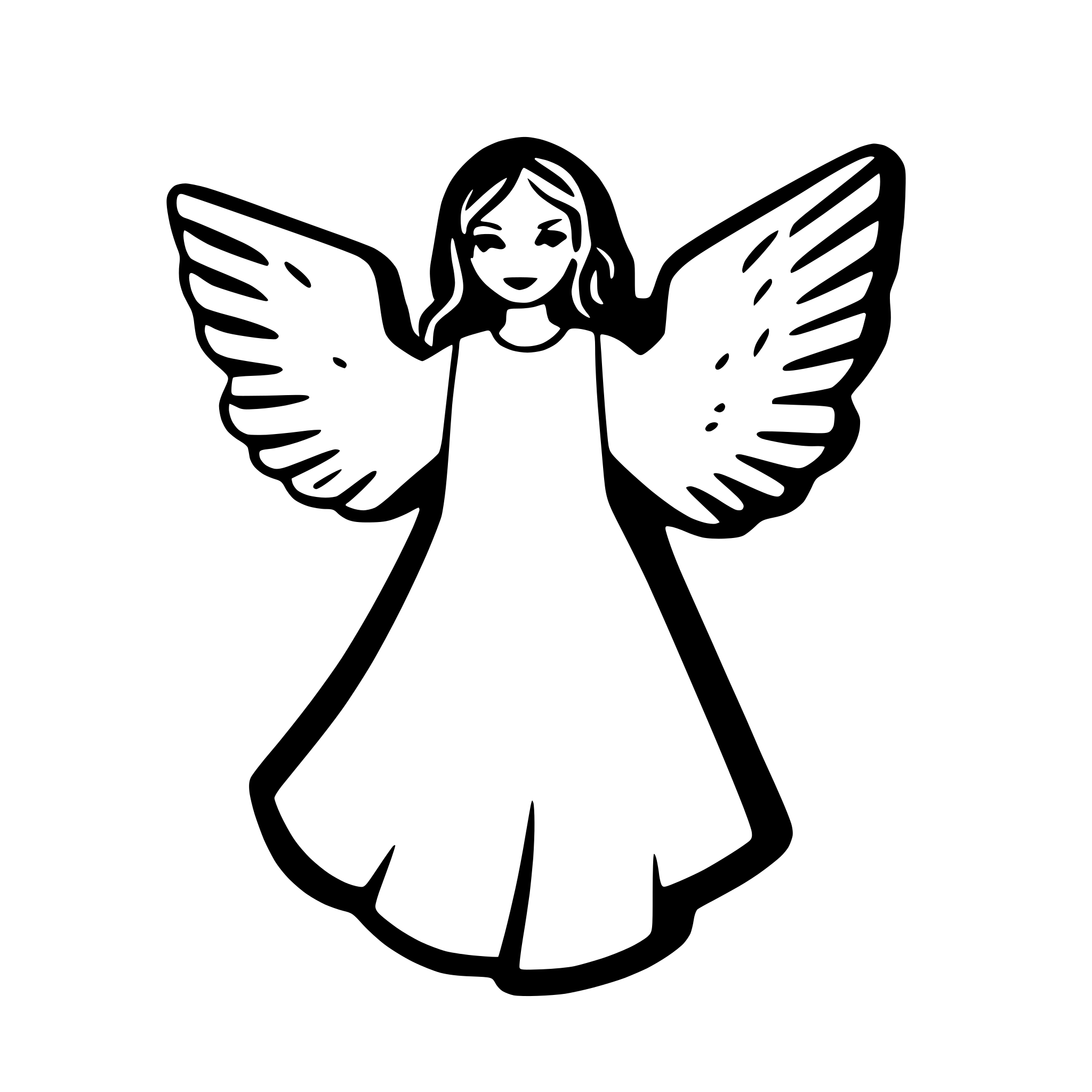AI-generated SVG of 'angel with wings spread wide'