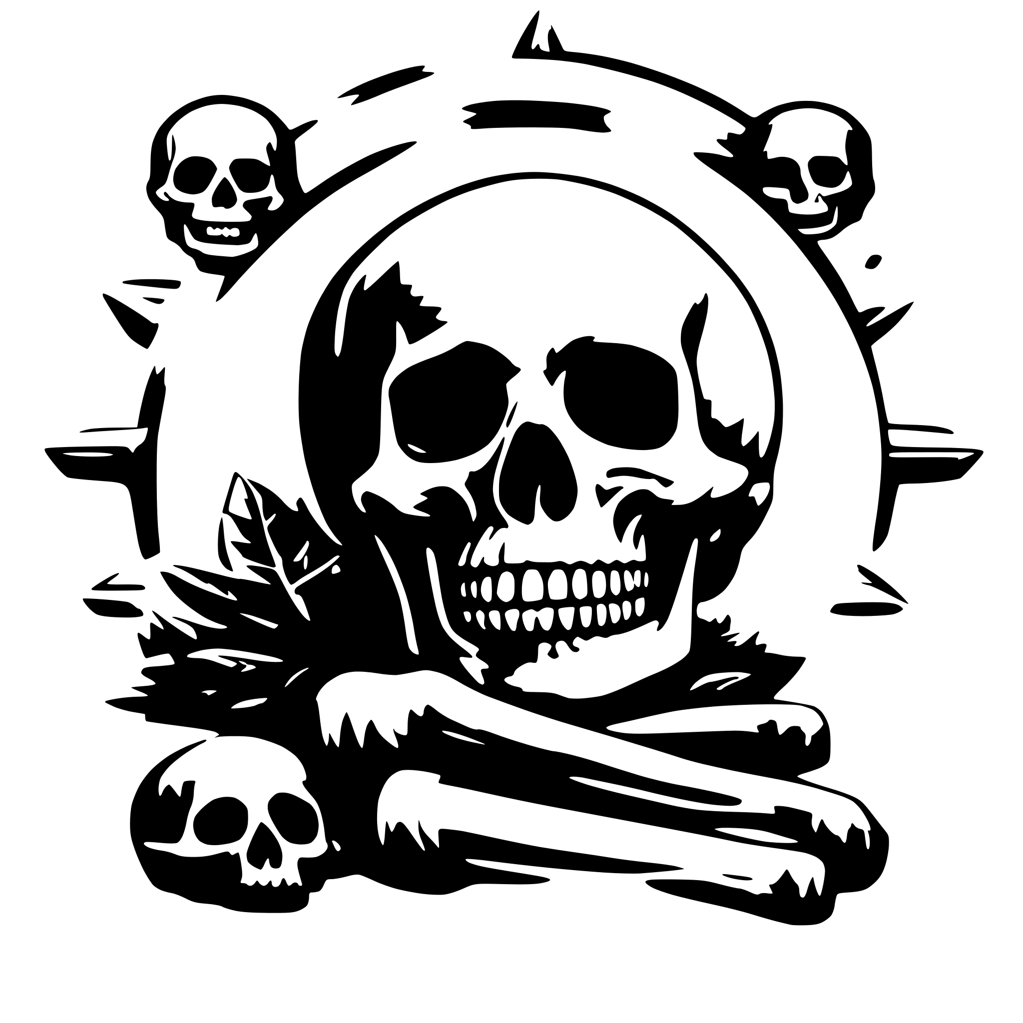 AI-generated SVG of a Future Corpse Club with skull