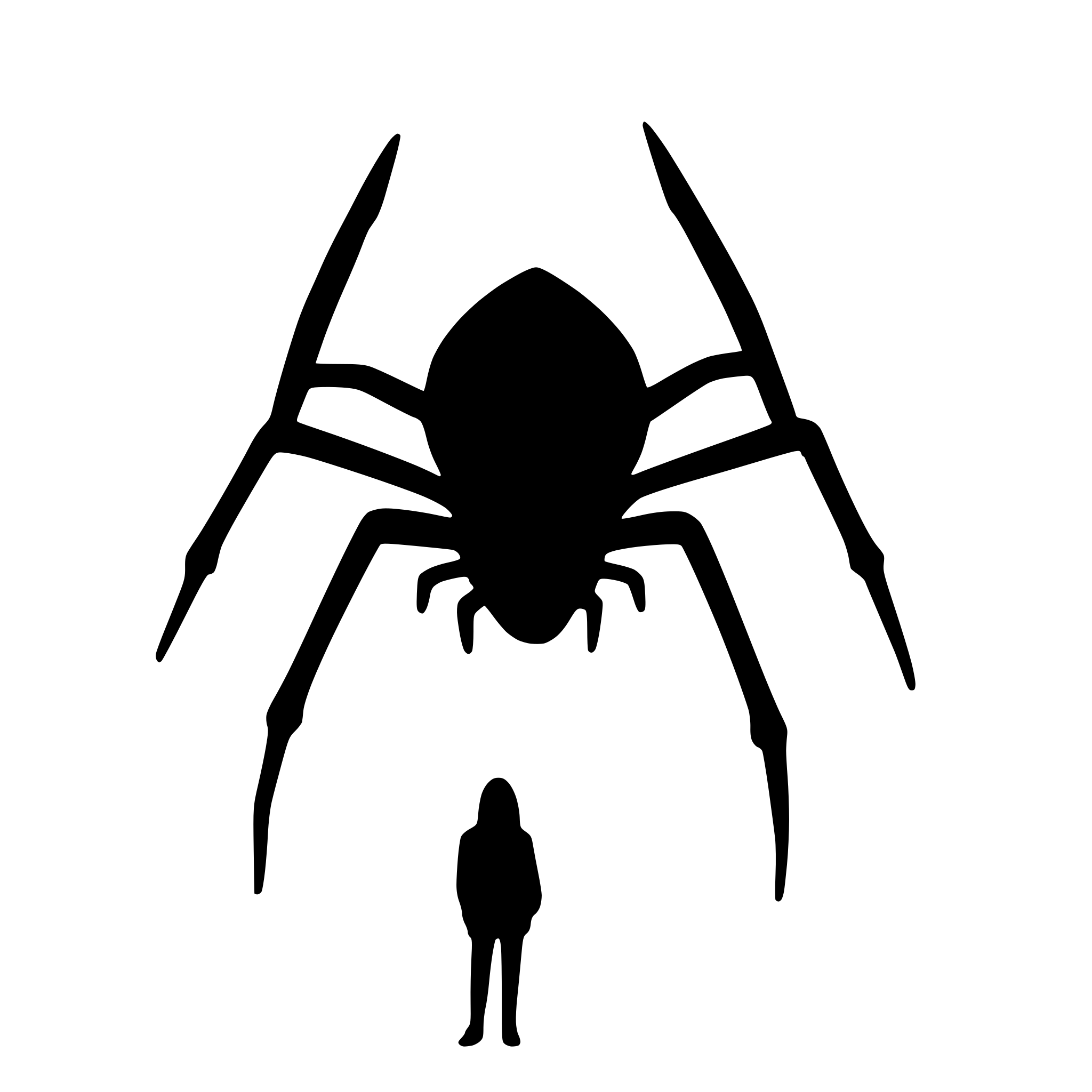 AI-generated SVG of a A giant spider with large fangs standing over a person AI-generated SVG of a A giant spider with large fangs standing over a person