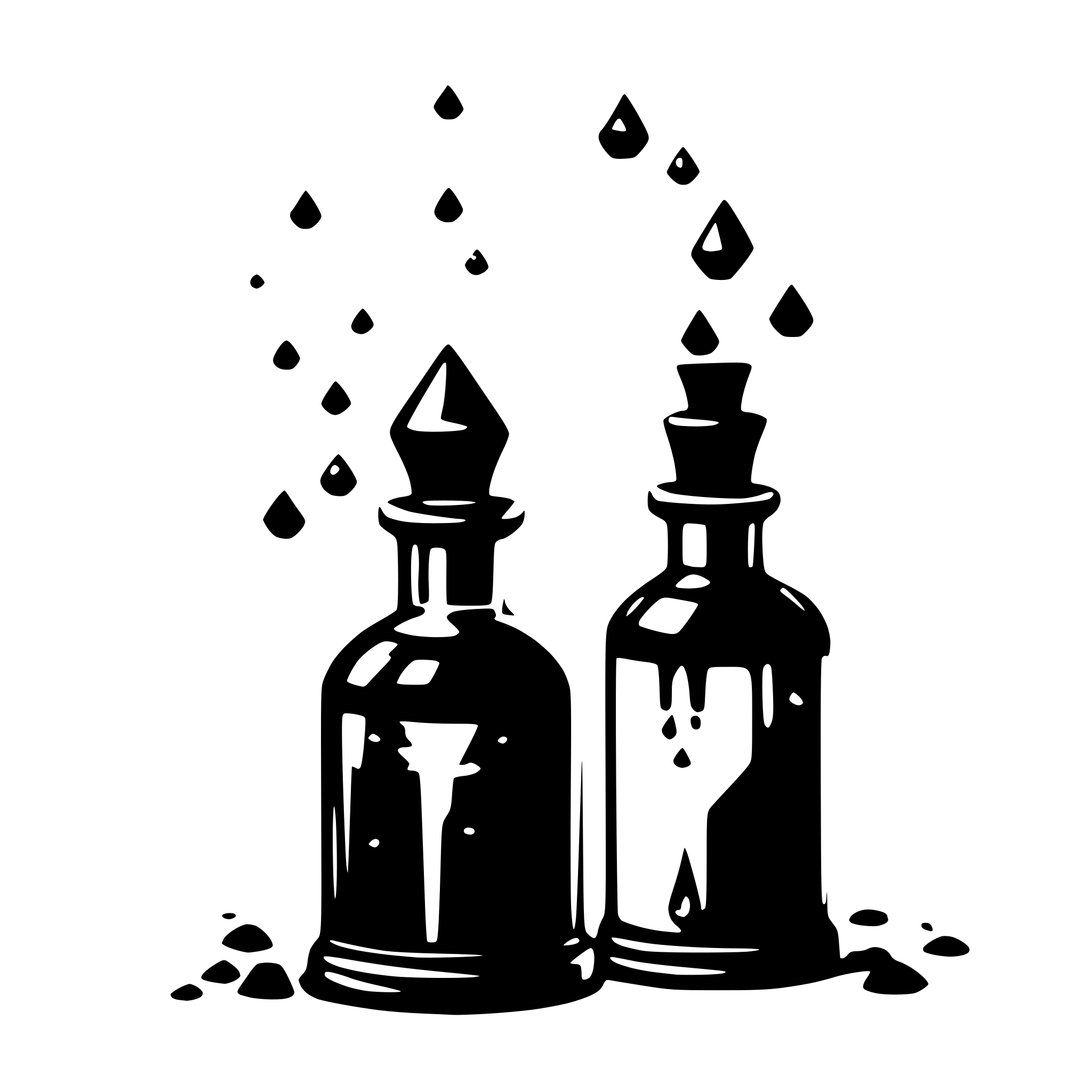 AI-generated SVG of 'falling potion bottles'