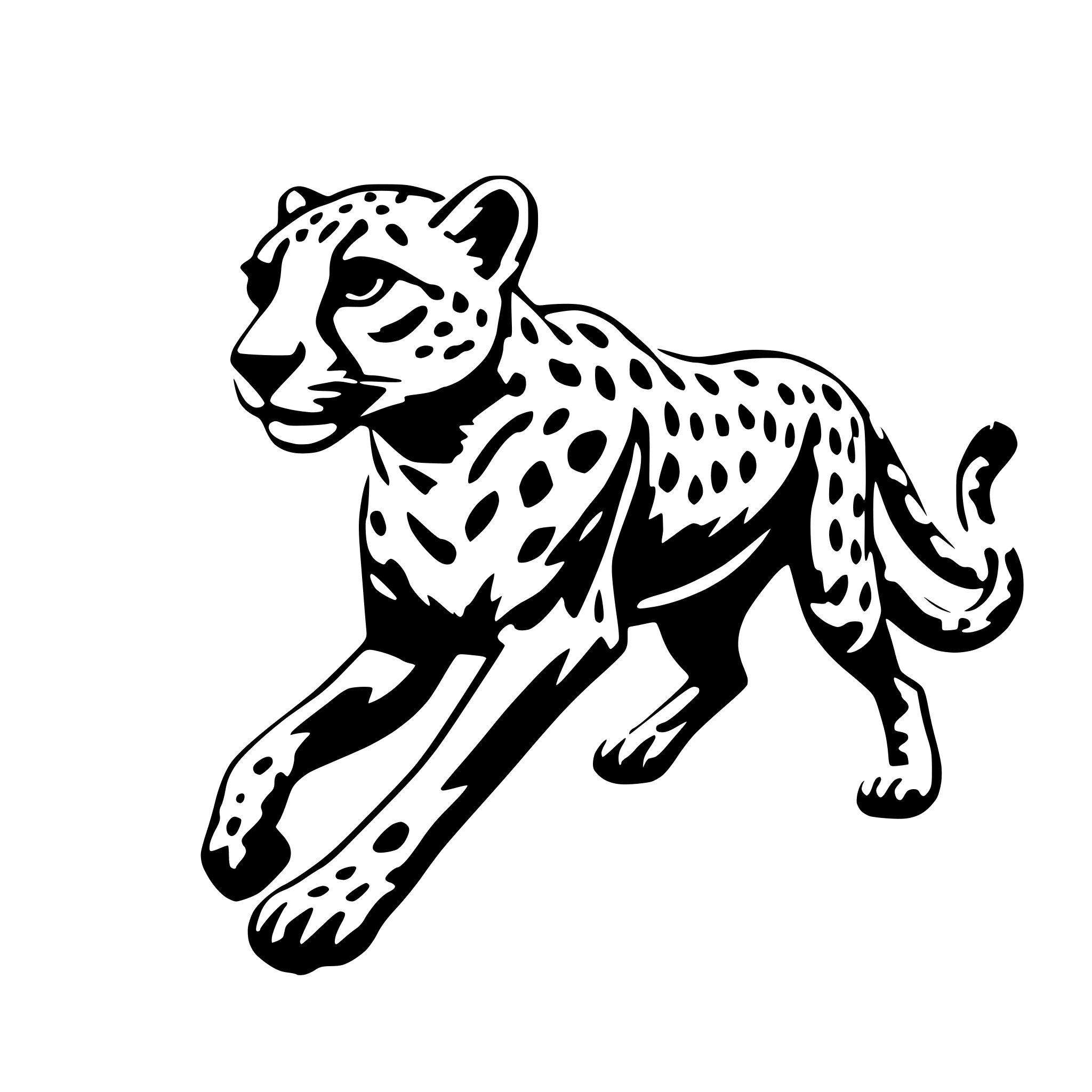 AI-generated SVG of 'Running cheetah'
