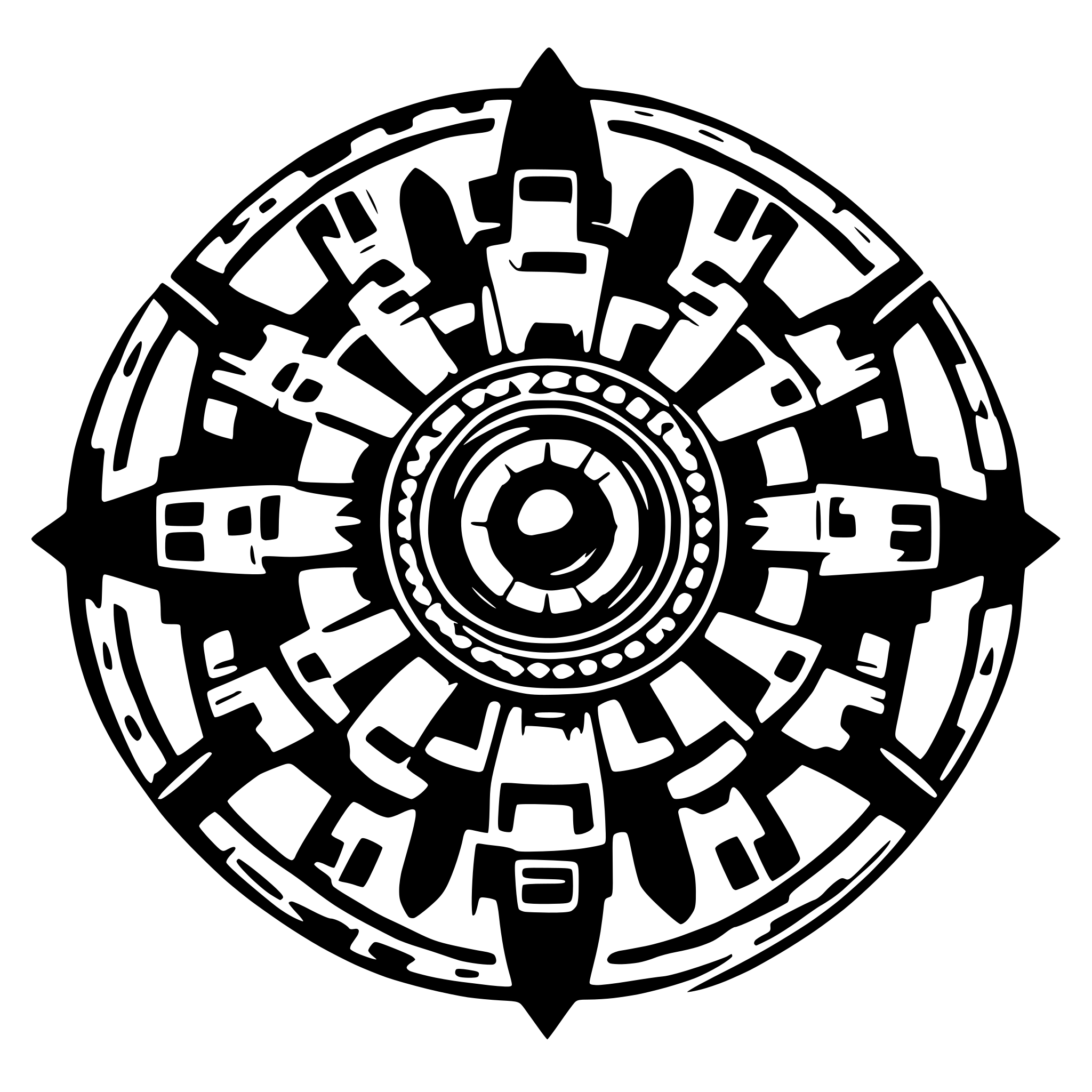 AI-generated SVG of a futuristic like mandala, tech style