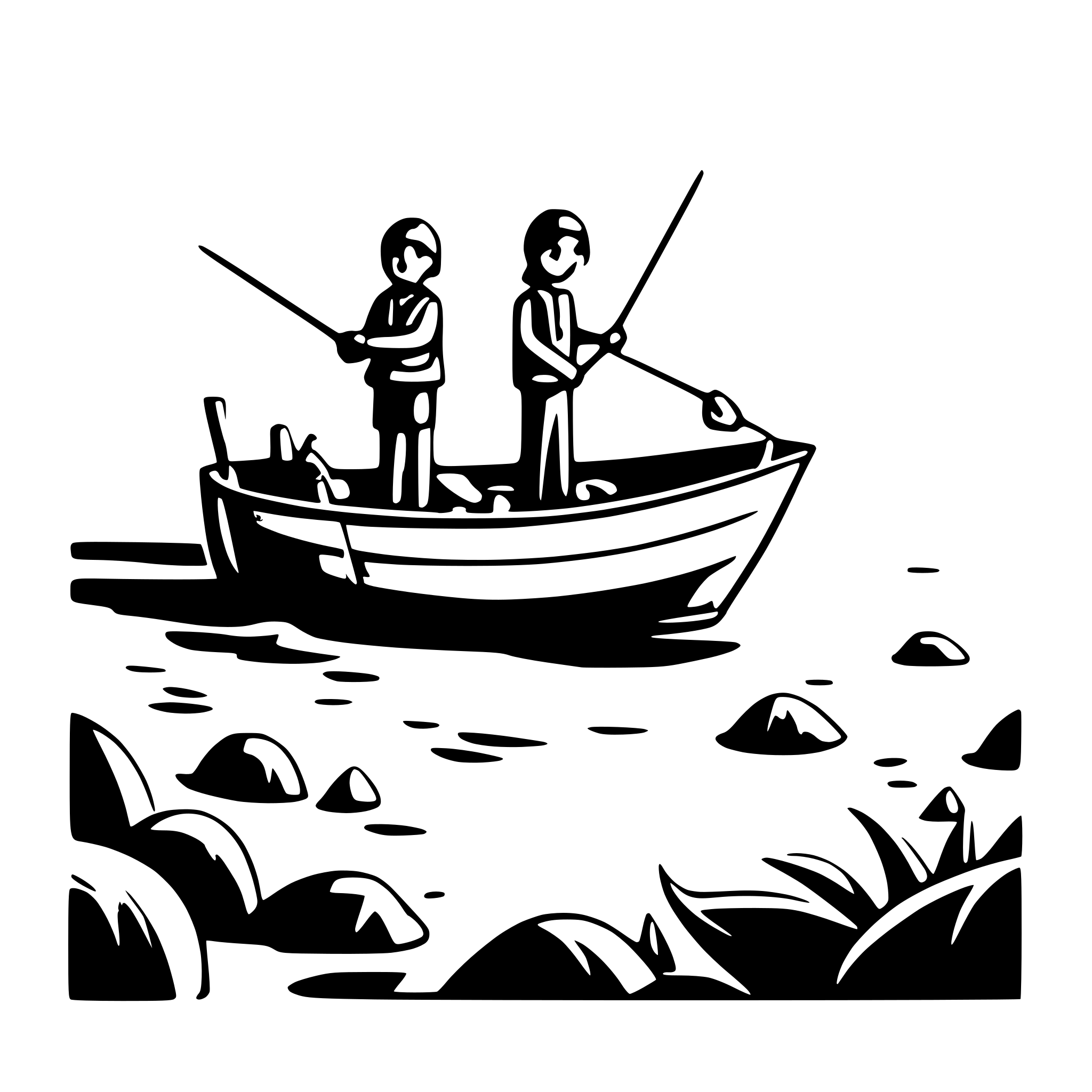 AI-generated SVG of a people fishing on the ocean