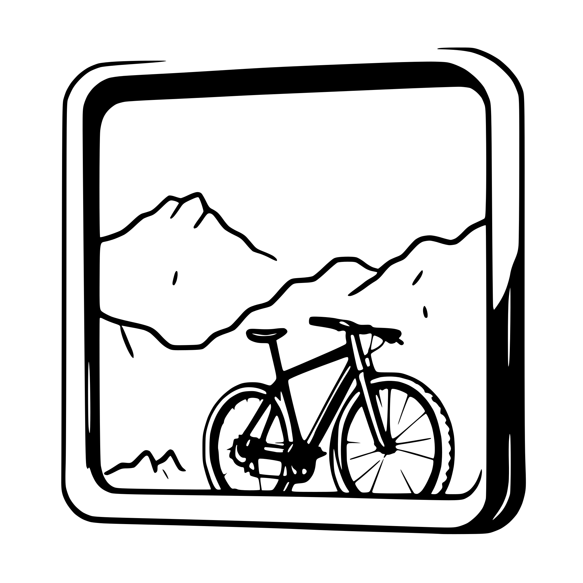 AI-generated SVG of a mountainbike sticking out of a picture frame